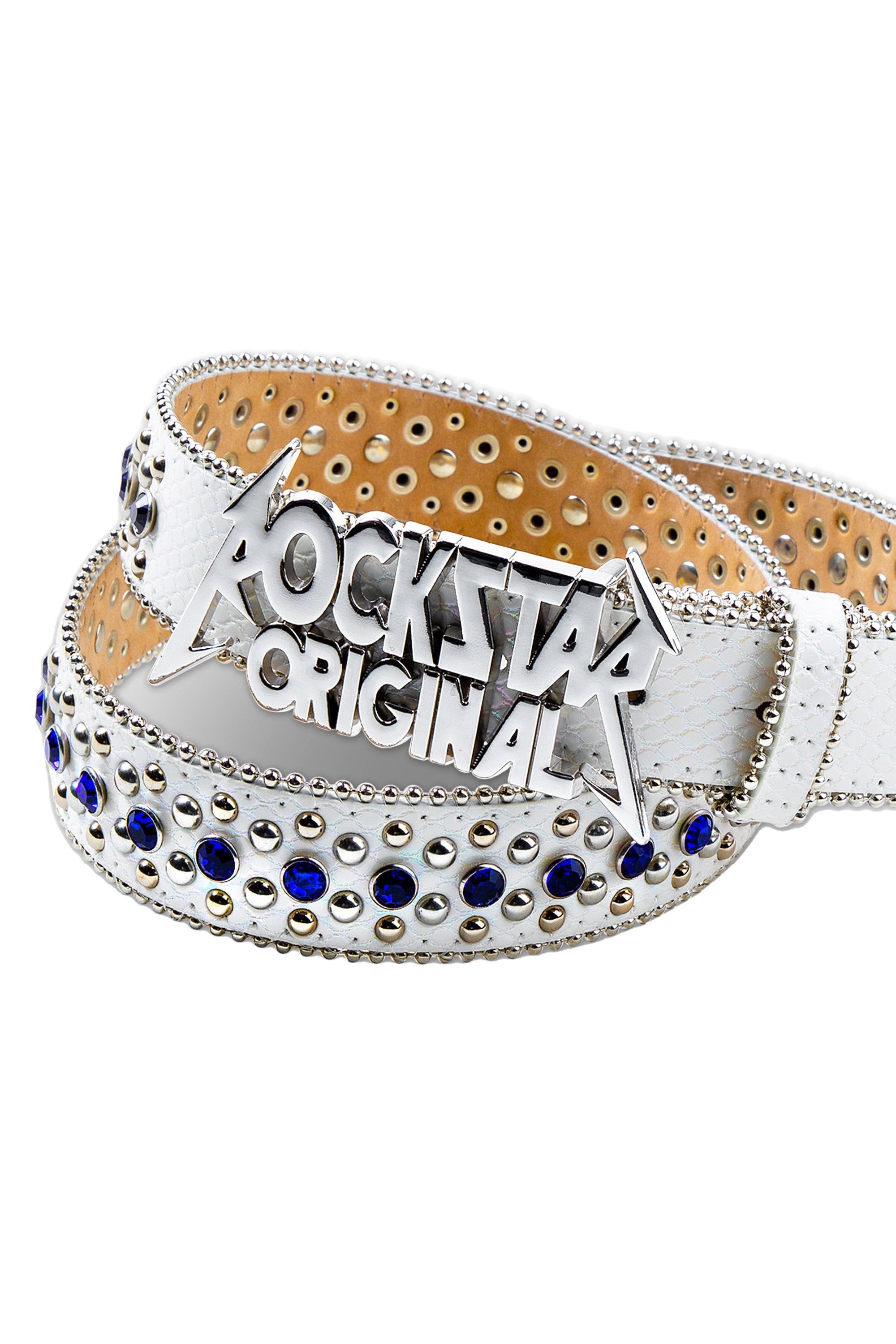 Silas Rockstar Logo Belt-White