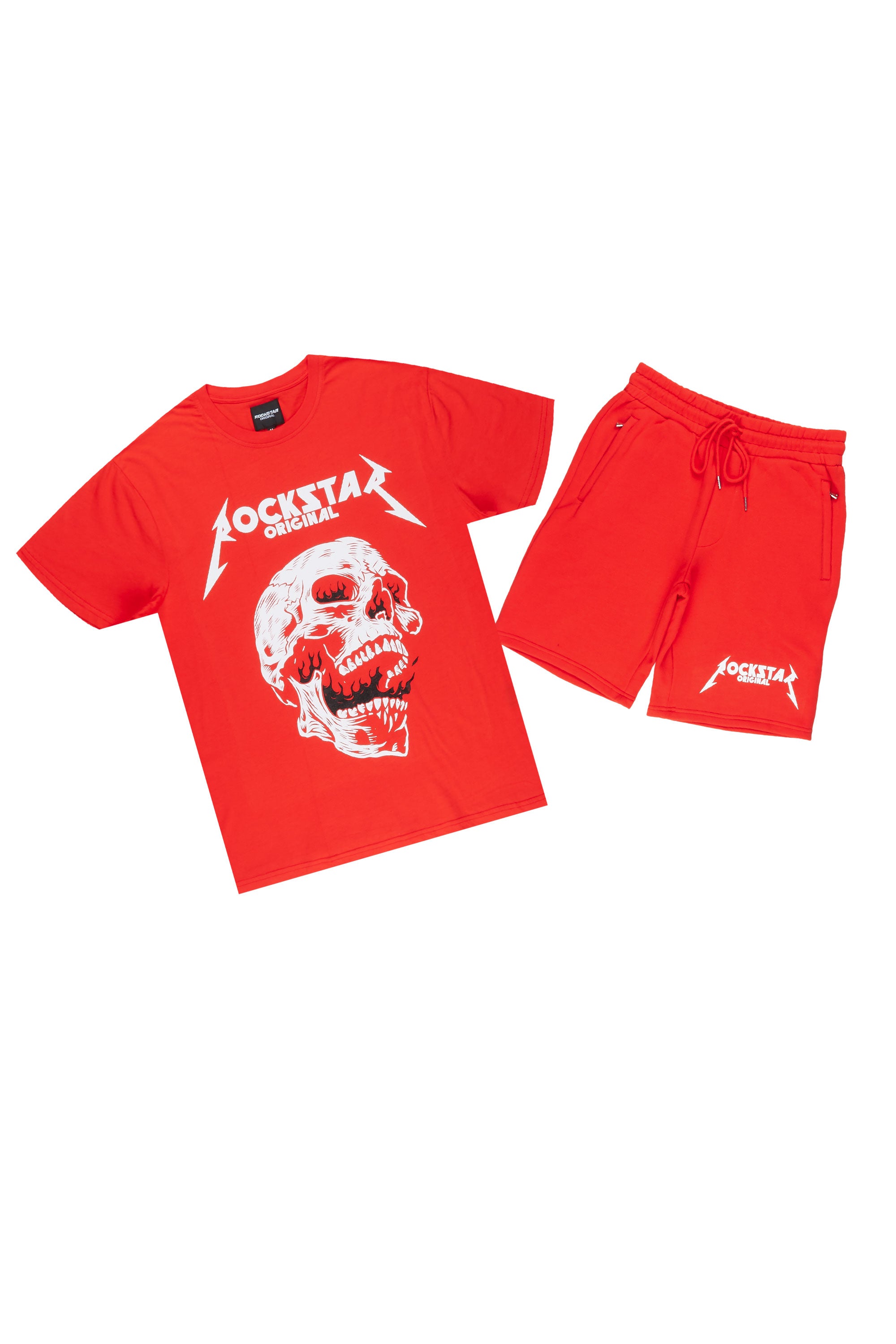 Wayan Red T-Shirt Short Set