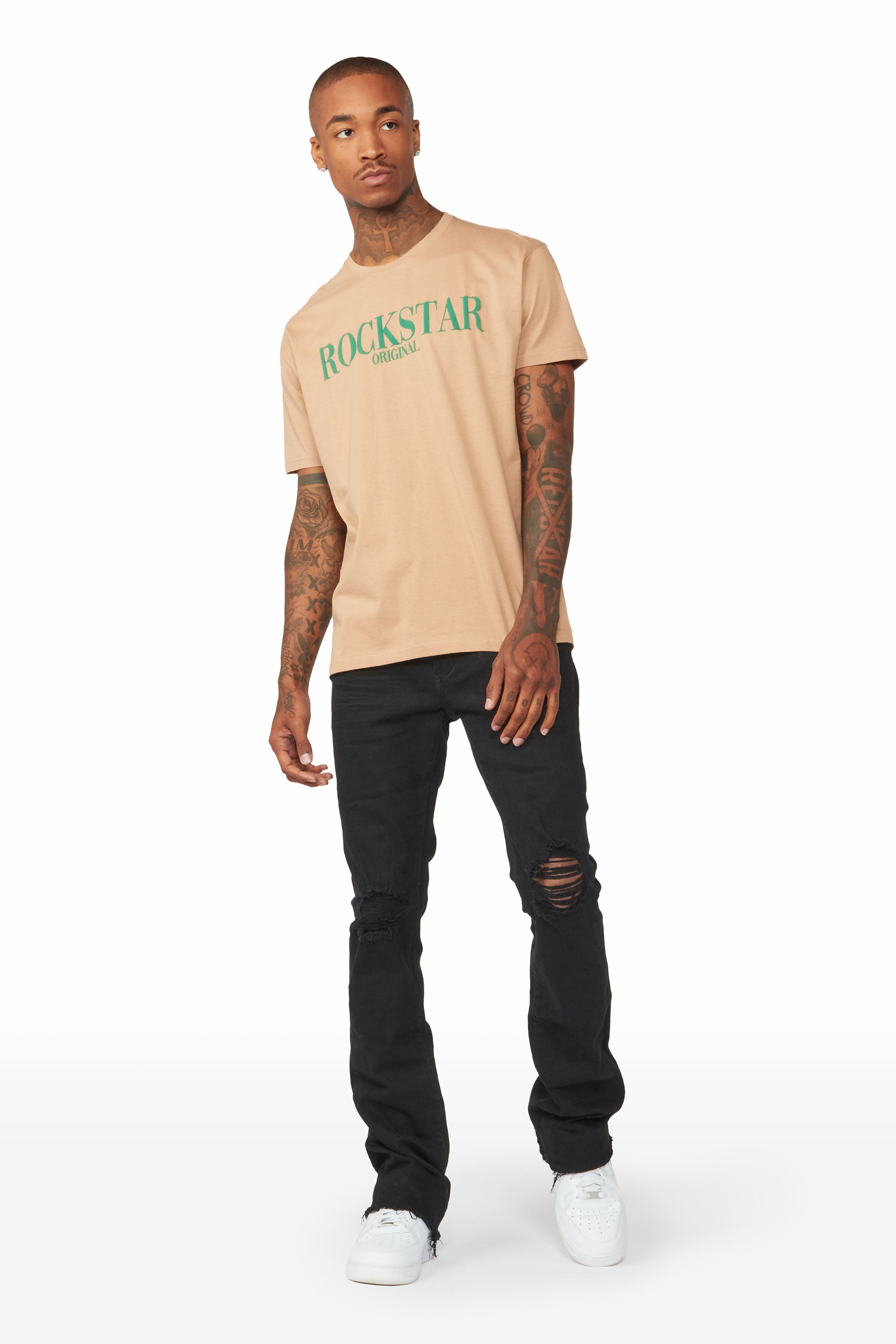 Octavio Printed T-Shirt-Beige/Green