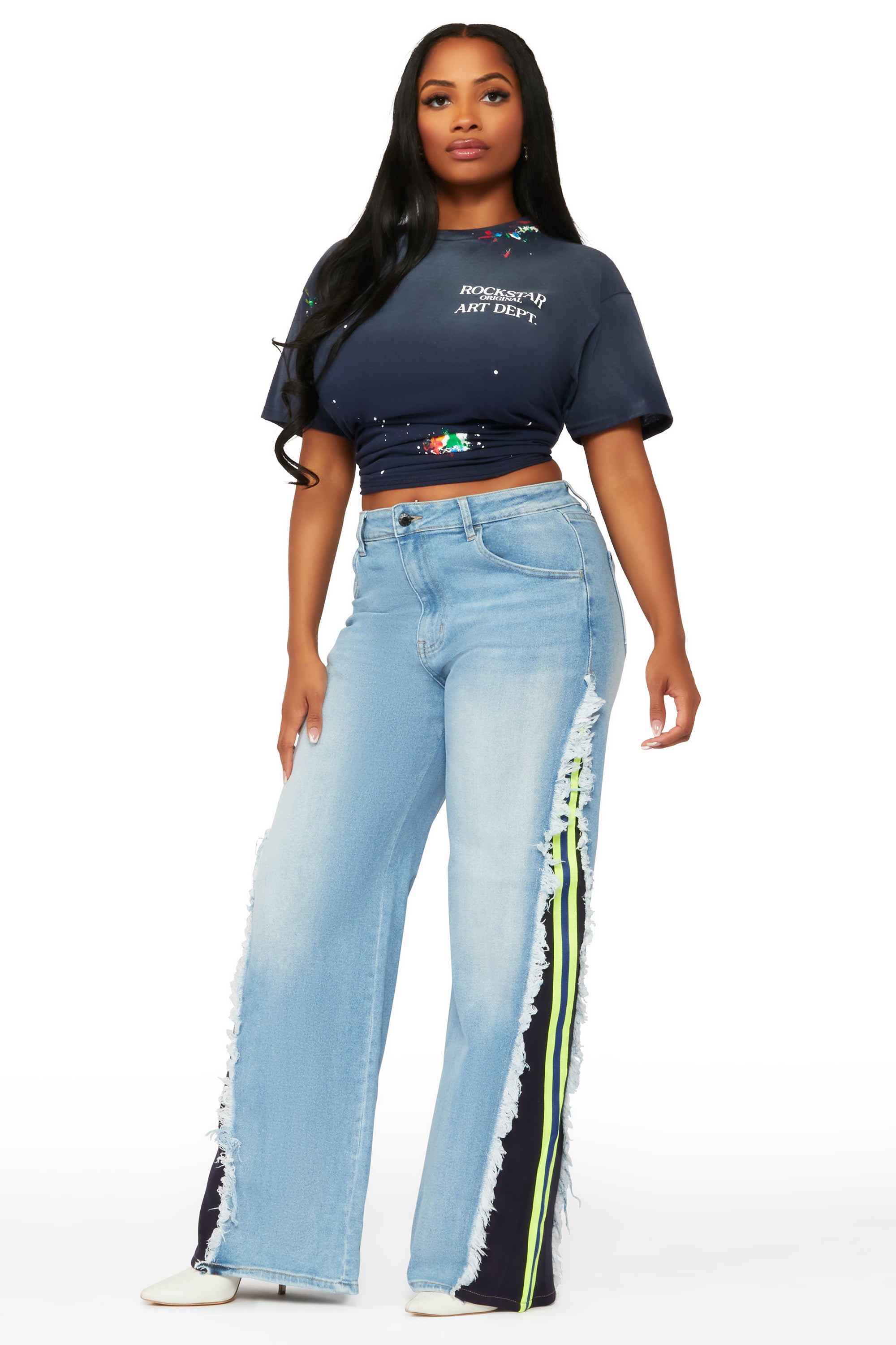 Flex Game Light Wash Wide Leg Jean