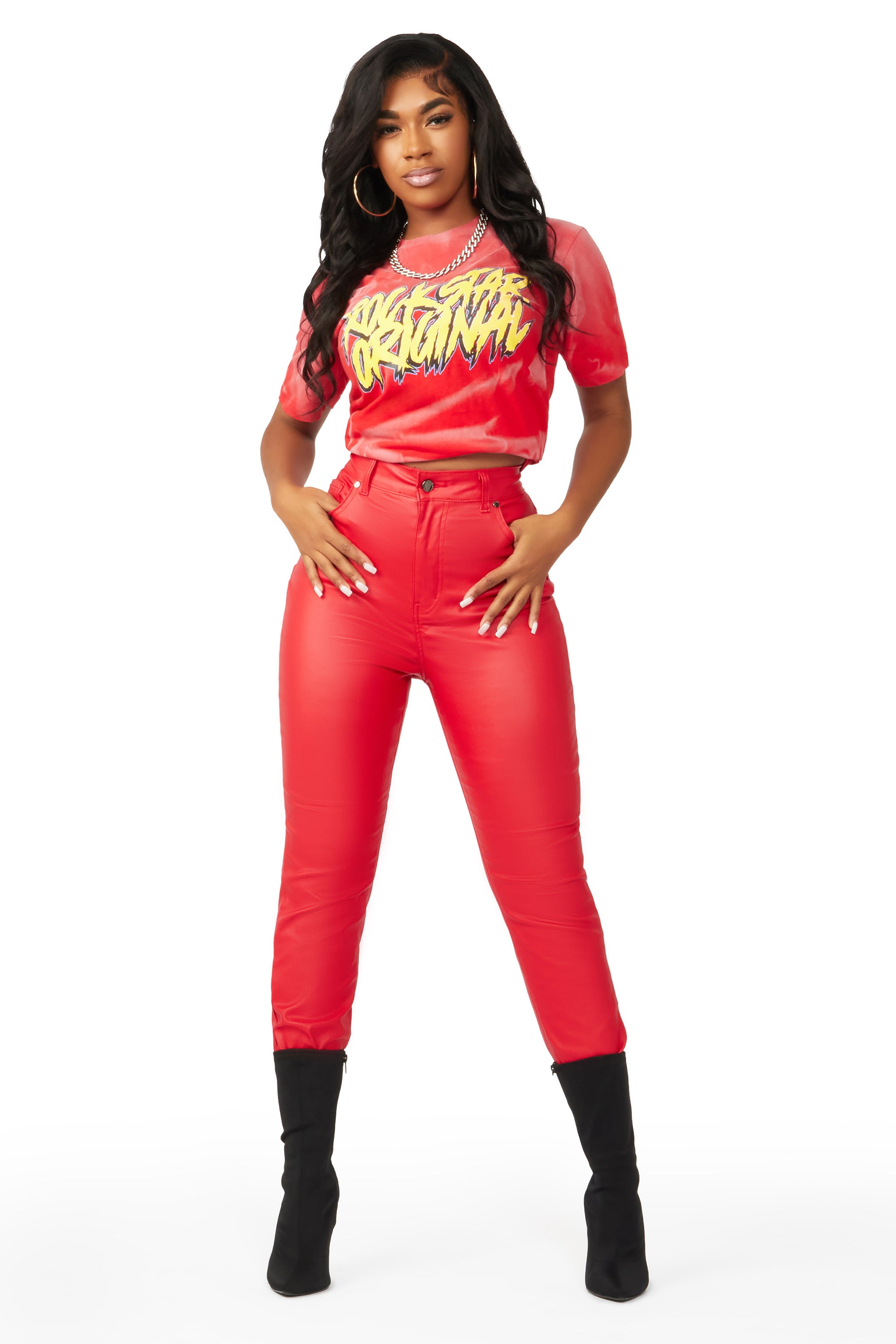 Icon Behaviour Red PU Pant