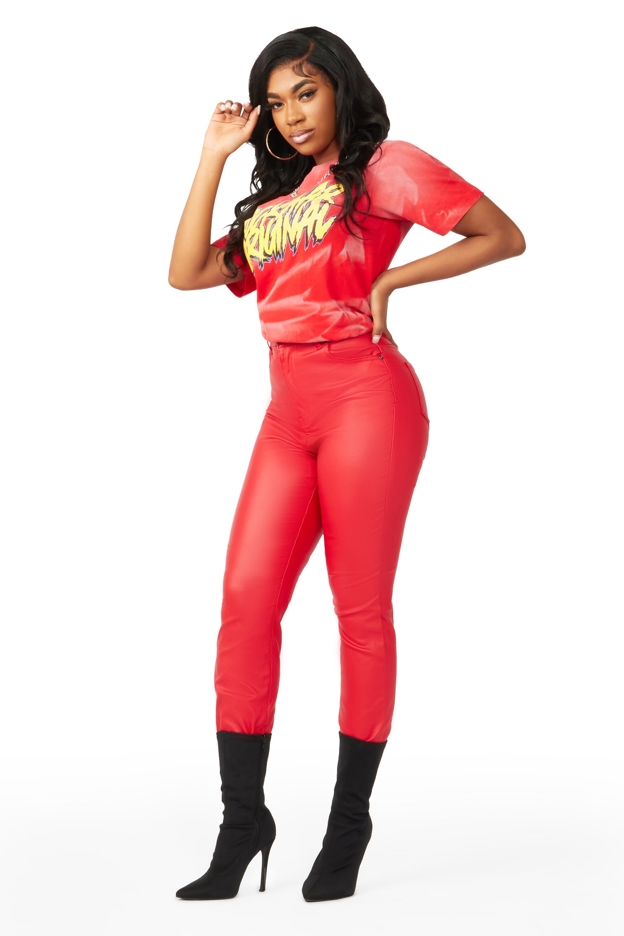 Icon Behaviour Red PU Pant