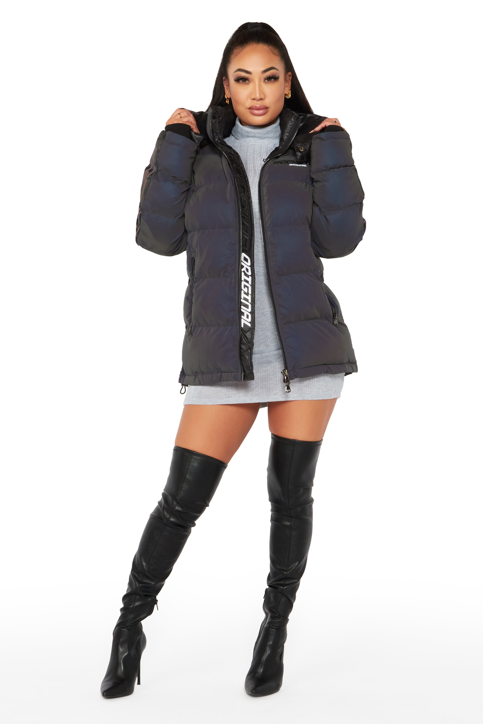 Nikita Reflective Black Long Puffer Jacket