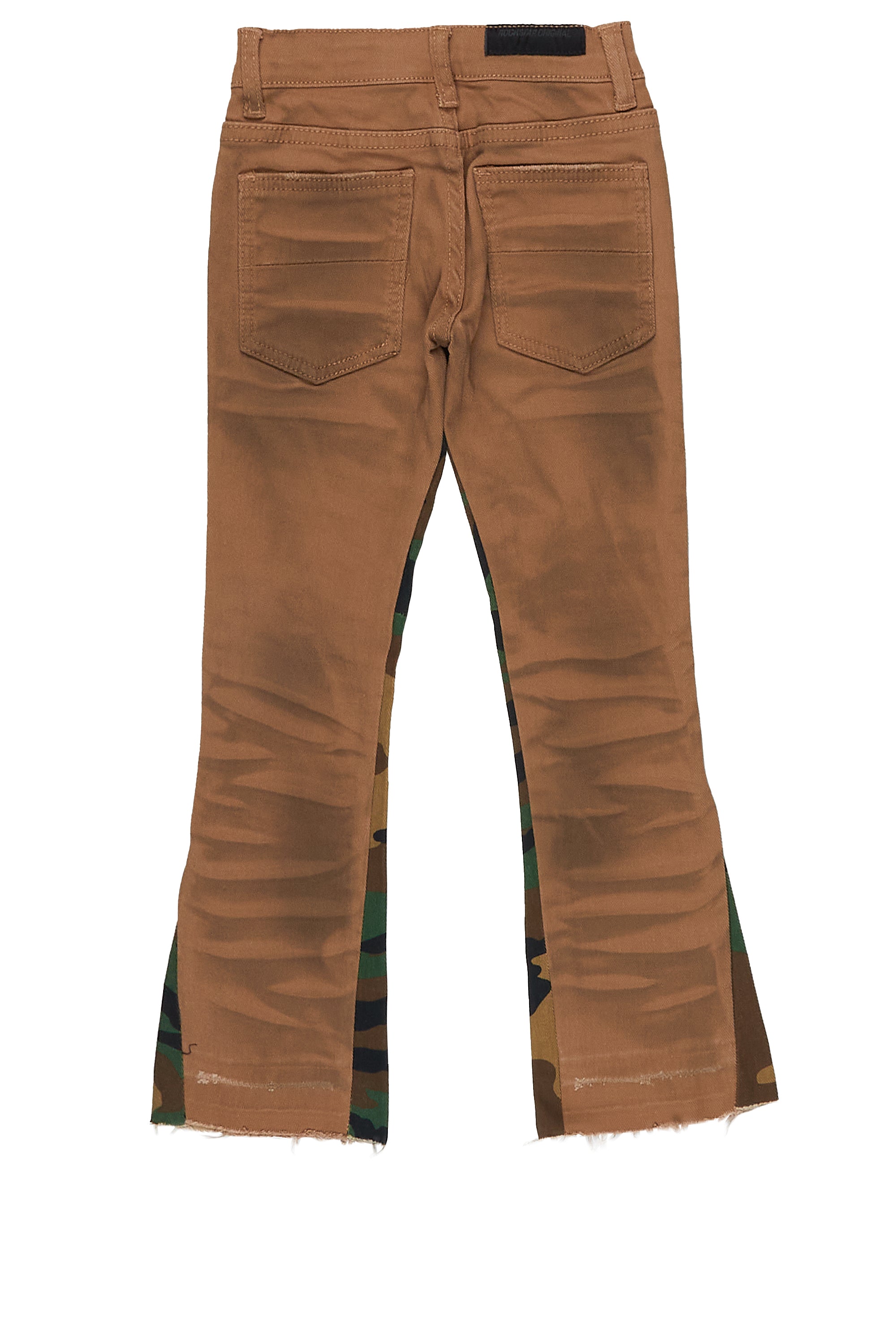 Boys Strass Brown Stacked Flare Jean