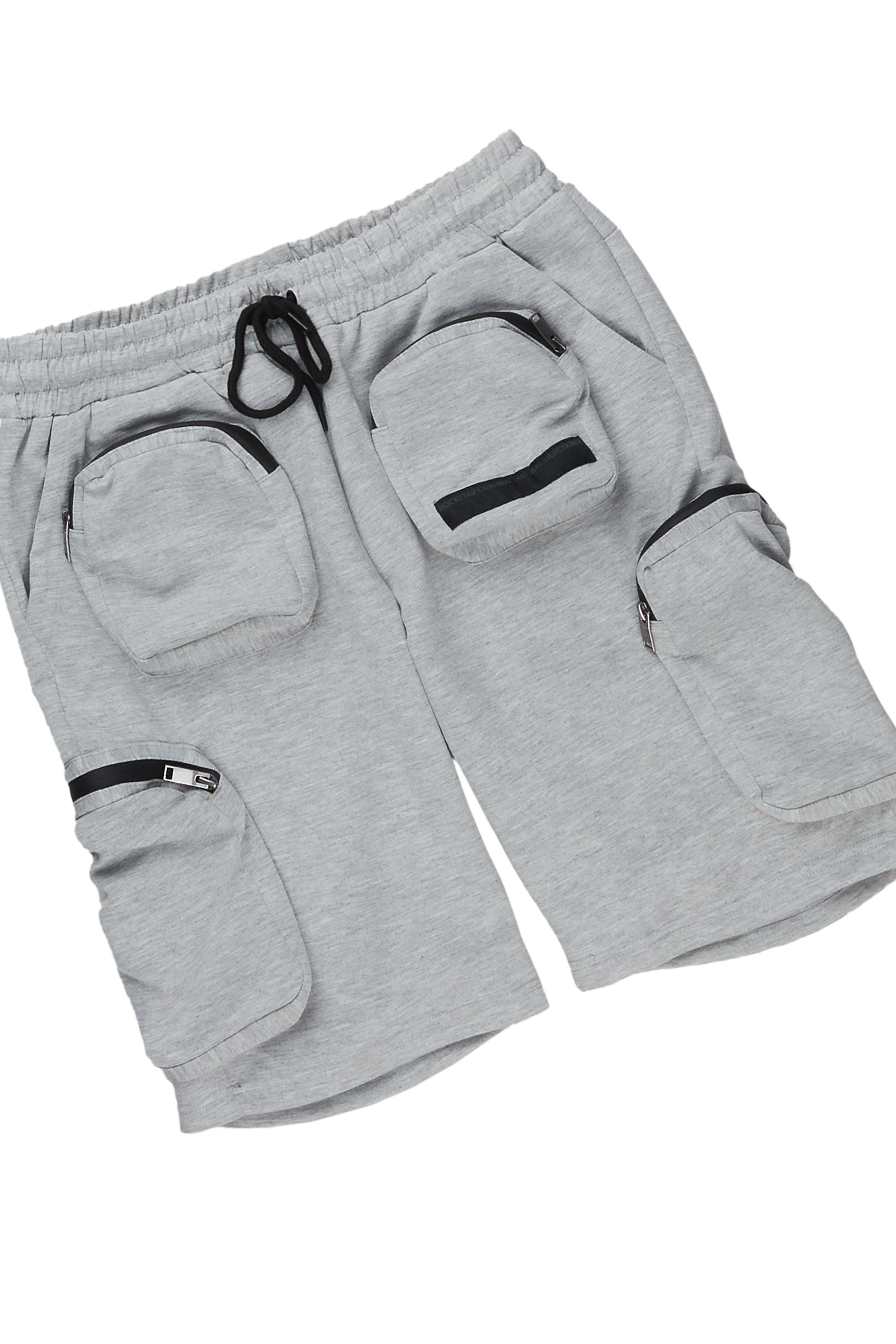 Octavio Black/Grey T-Shirt Cargo Short Set