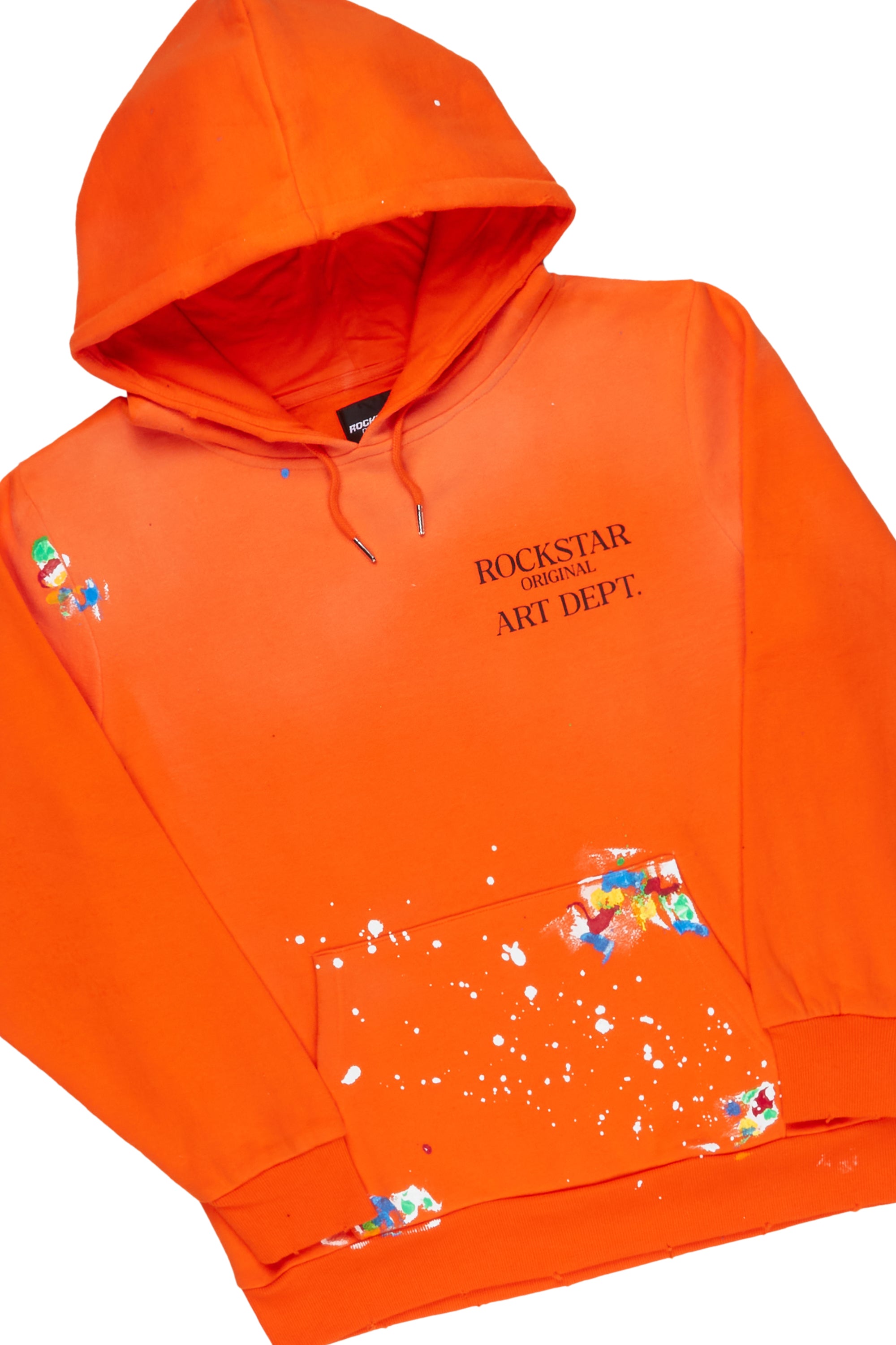 Rockstar Art Dist. Orange Hoodie Slim Fit Pant Set