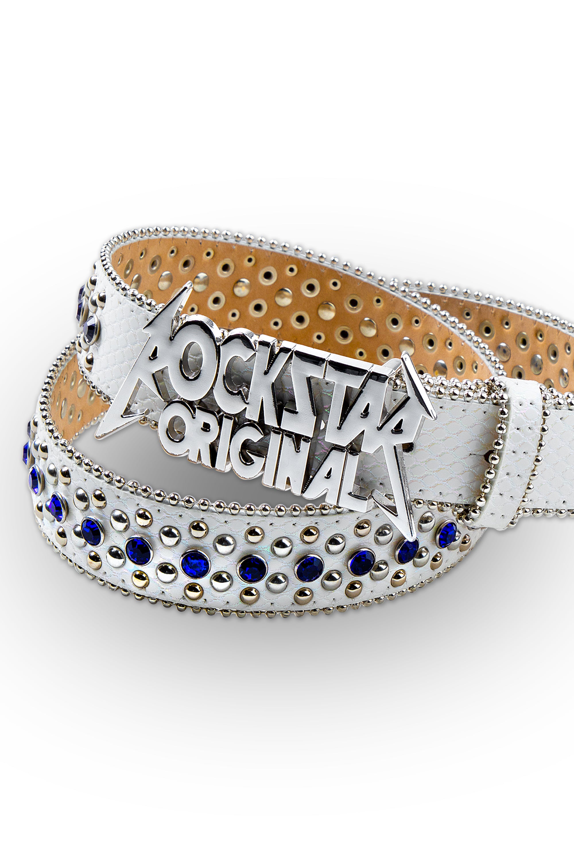 Silas Rockstar Logo Belt-White