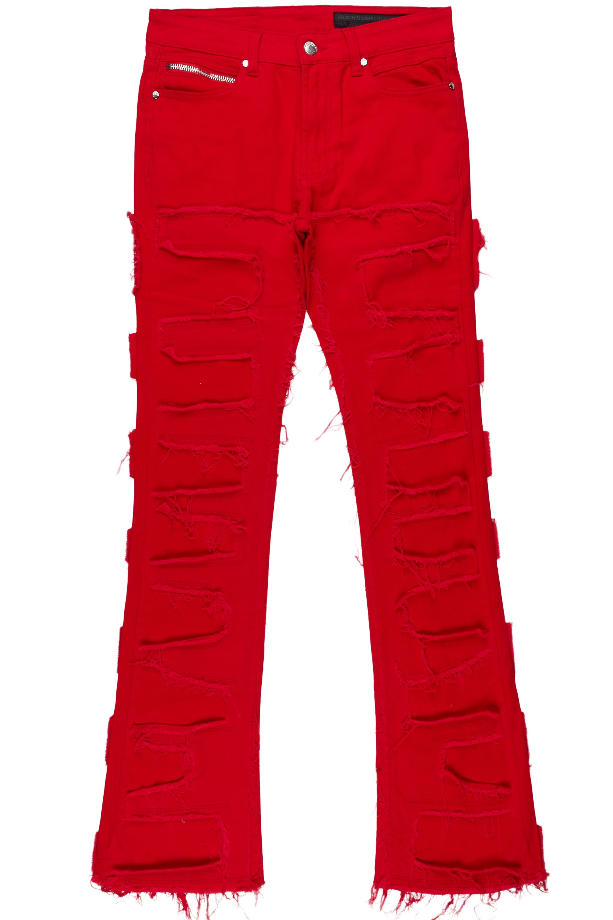 Shake Red Stacked Flare Jean