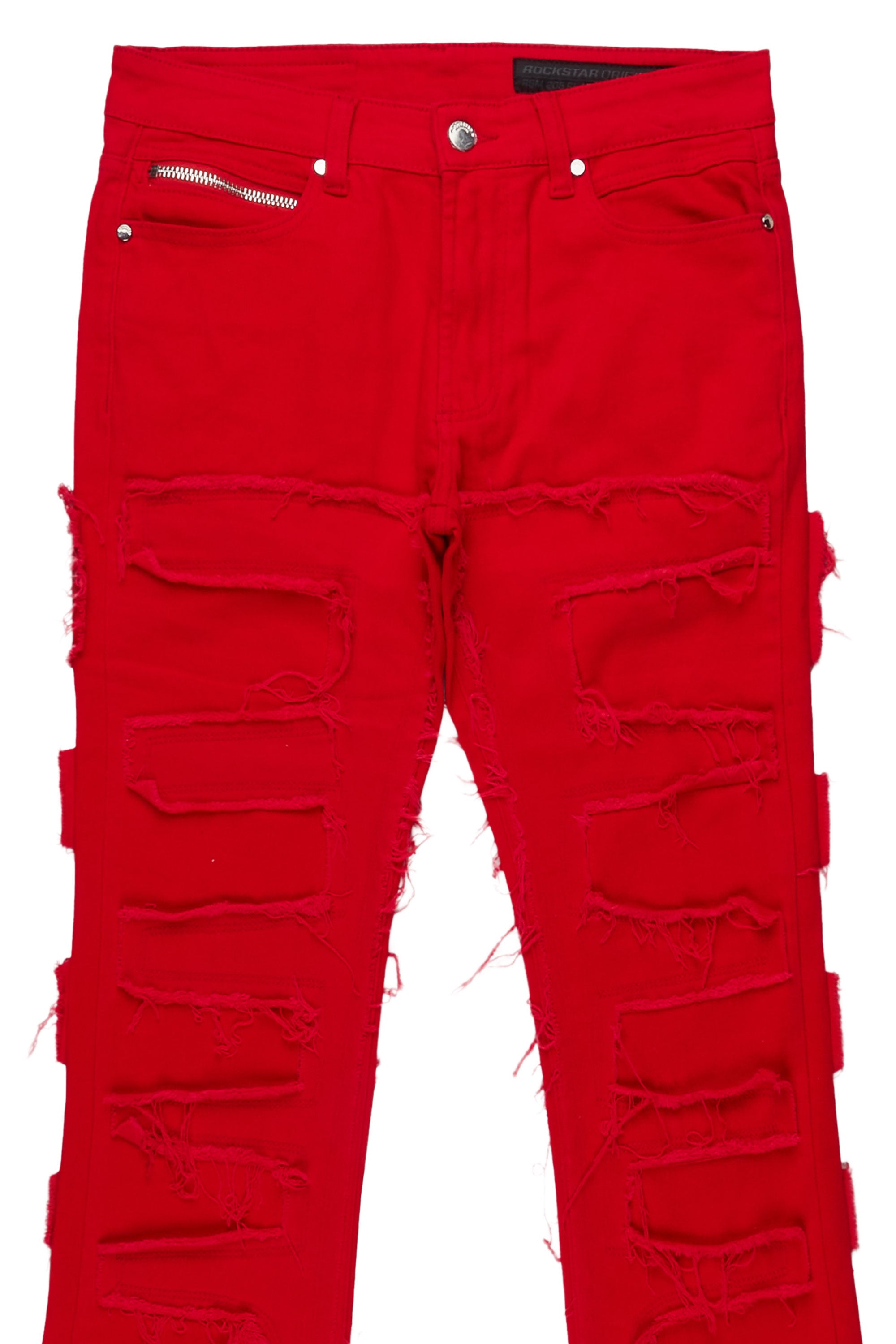 Shake Red Stacked Flare Jean