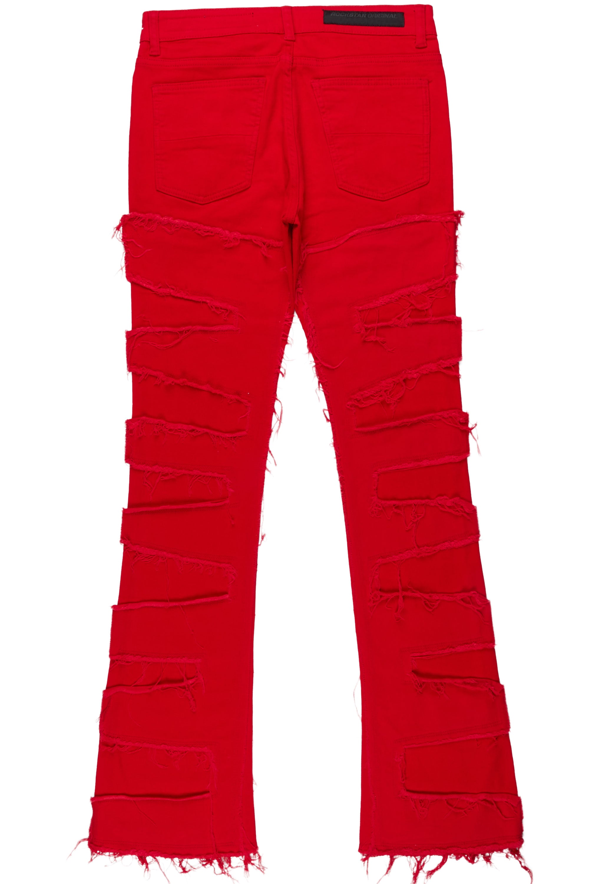 Shake Red Stacked Flare Jean