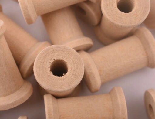 Wooden Bobbins - Cotton Reels - Wood Sewing Spools - Unfinished Mini Wooden Bobbins - Craft Supplies Twine