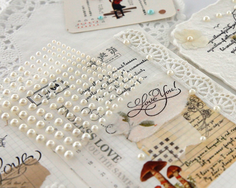 Self Adhesive Pearls | Pearl Stickers | Stick On pearls | Decorative Pearl Stickers | Invitation Decorations | Rhinestone Gems | Card Making