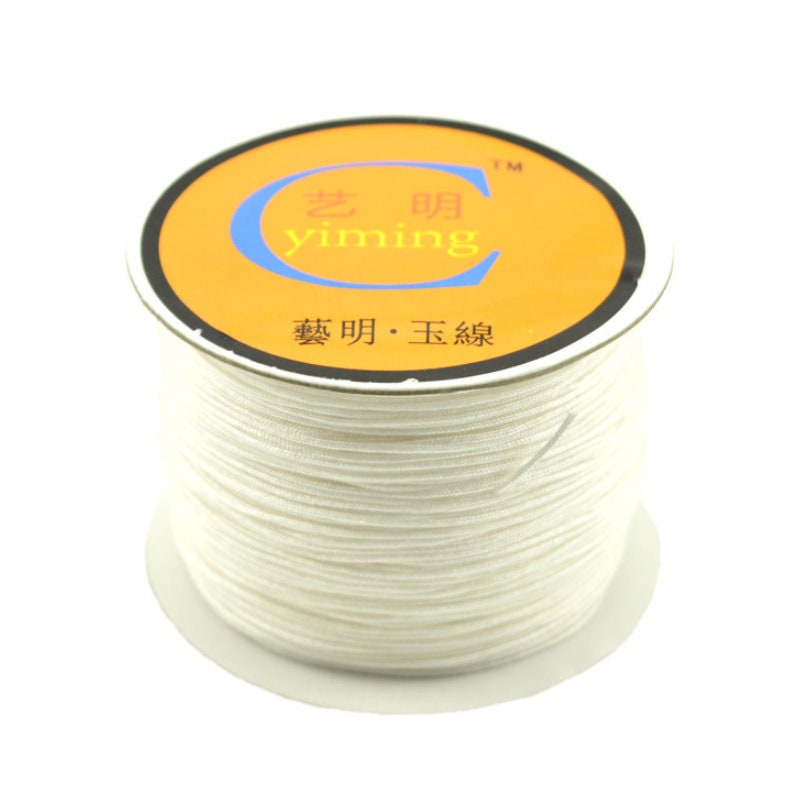 Braided Nylon Jewelry Cord 0.8 mm 1 mm 1.5 mm - Beading String Thread - Shamballa Suply - Chinese Knotting Cord Macrame Beading String Wire