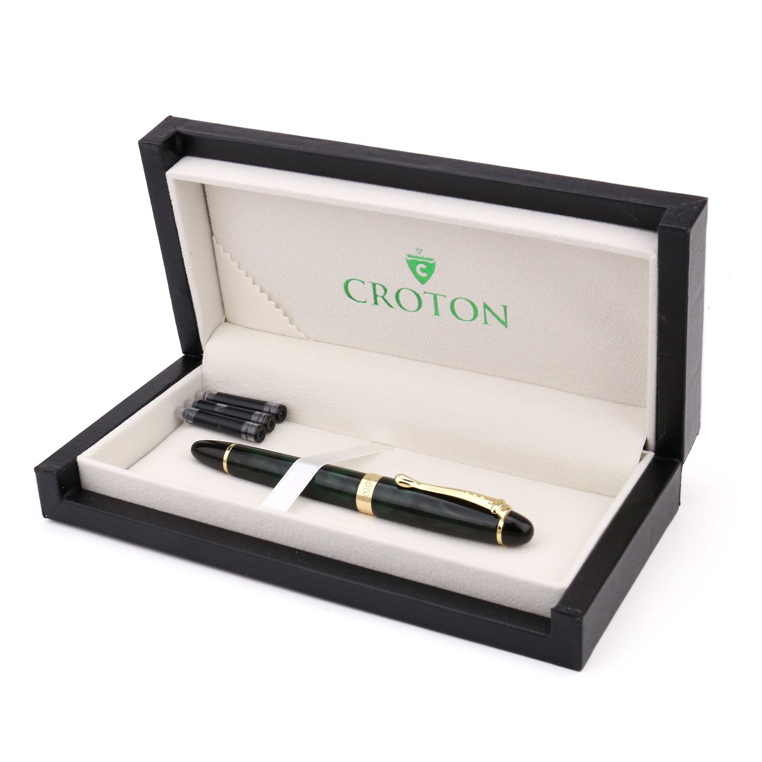 Croton Fountain Pen Green Marbleized