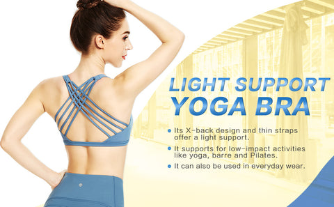 QUEENIEKE Womens Yoga Sport Bra Light Support Strappy Free to Be Bra 77889
