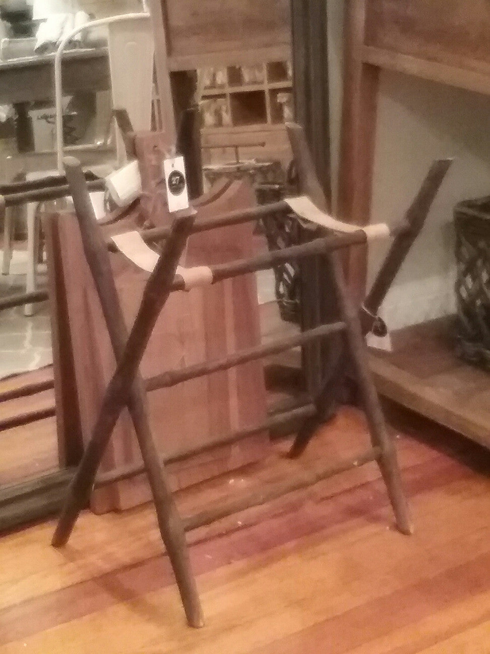  Vintage Bamboo Luggage Rack 