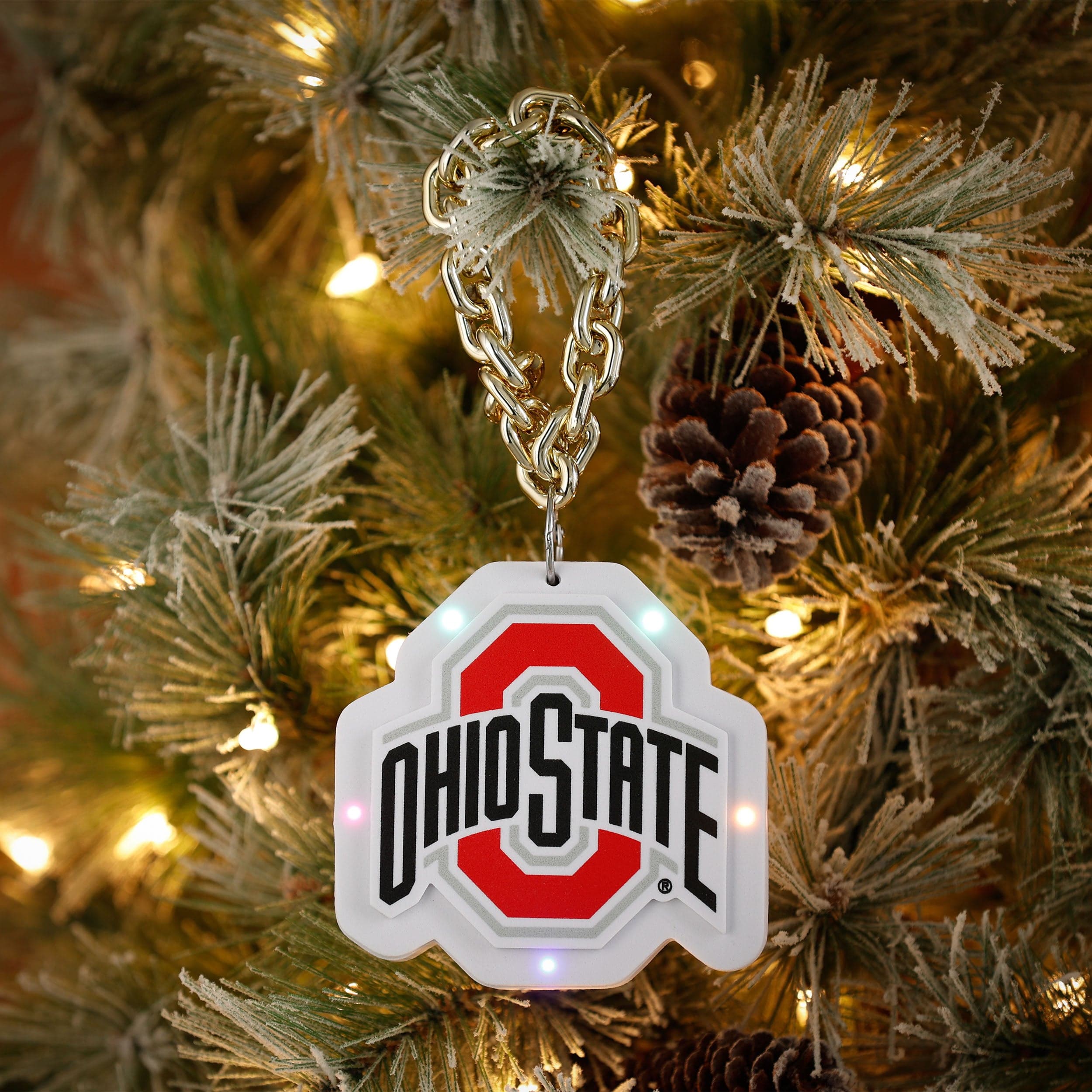 Ohio State Buckeyes NCAA Big Logo Light Up Chain Ornament