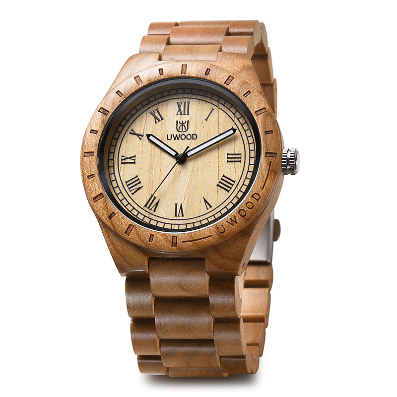 UW-1001 Natural Cherry Wood Watches for Men