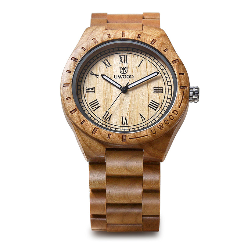 UW-1001 Natural Cherry Wood Watches for Men