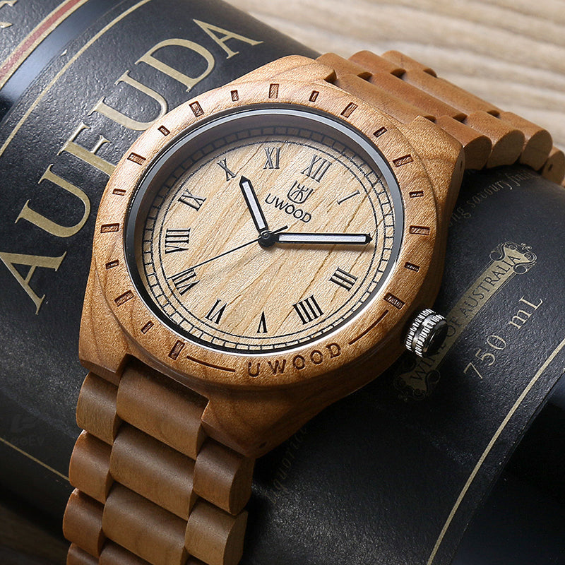 UW-1001 Natural Cherry Wood Watches for Men