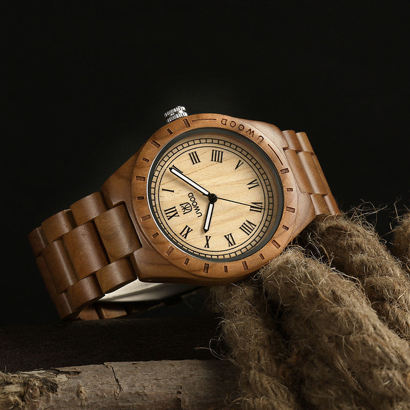 UW-1001 Natural Cherry Wood Watches for Men