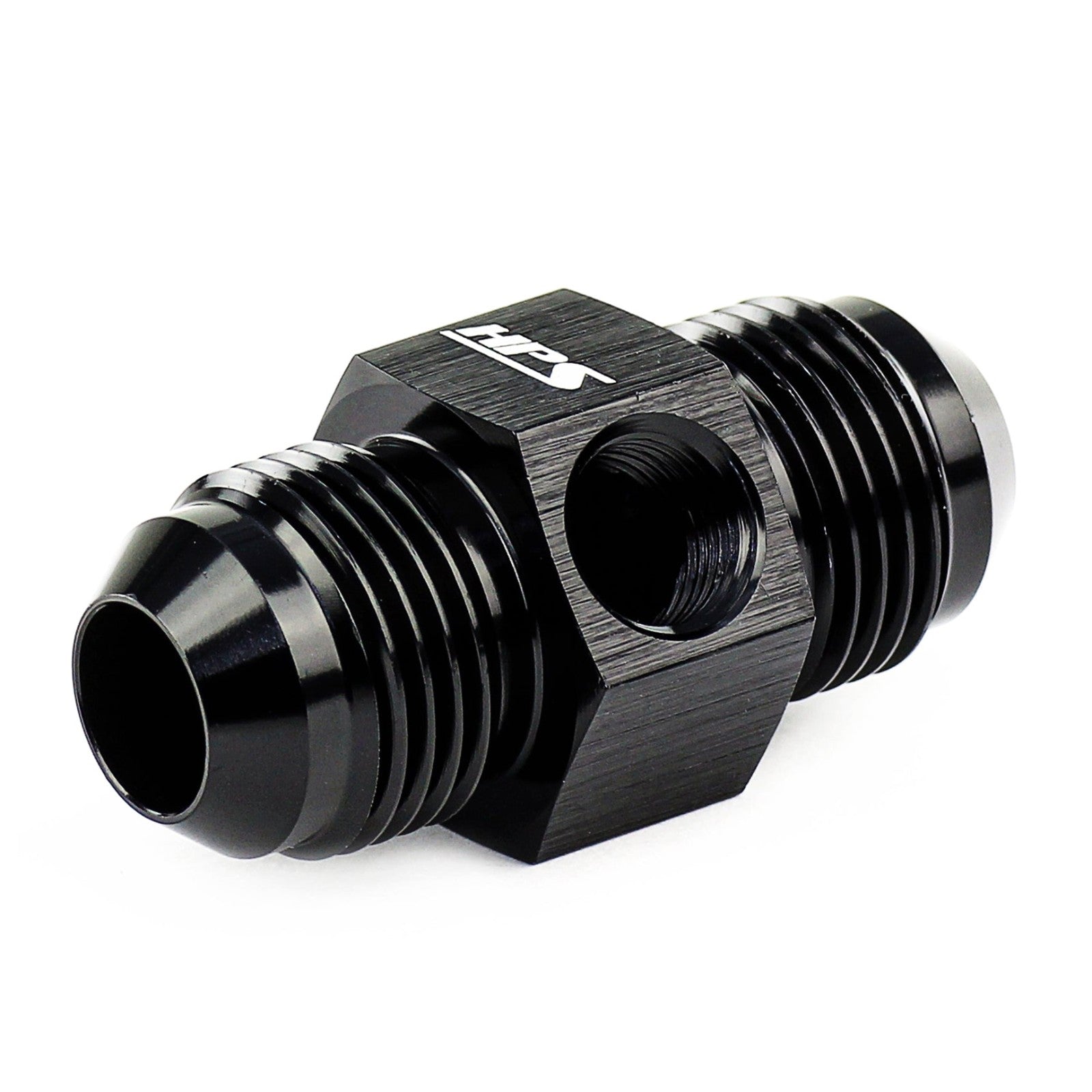 HPS AN Male to Male NPT Adapter (Side Port) Fitting [Tee] [AN -12] (Aluminum, Black)