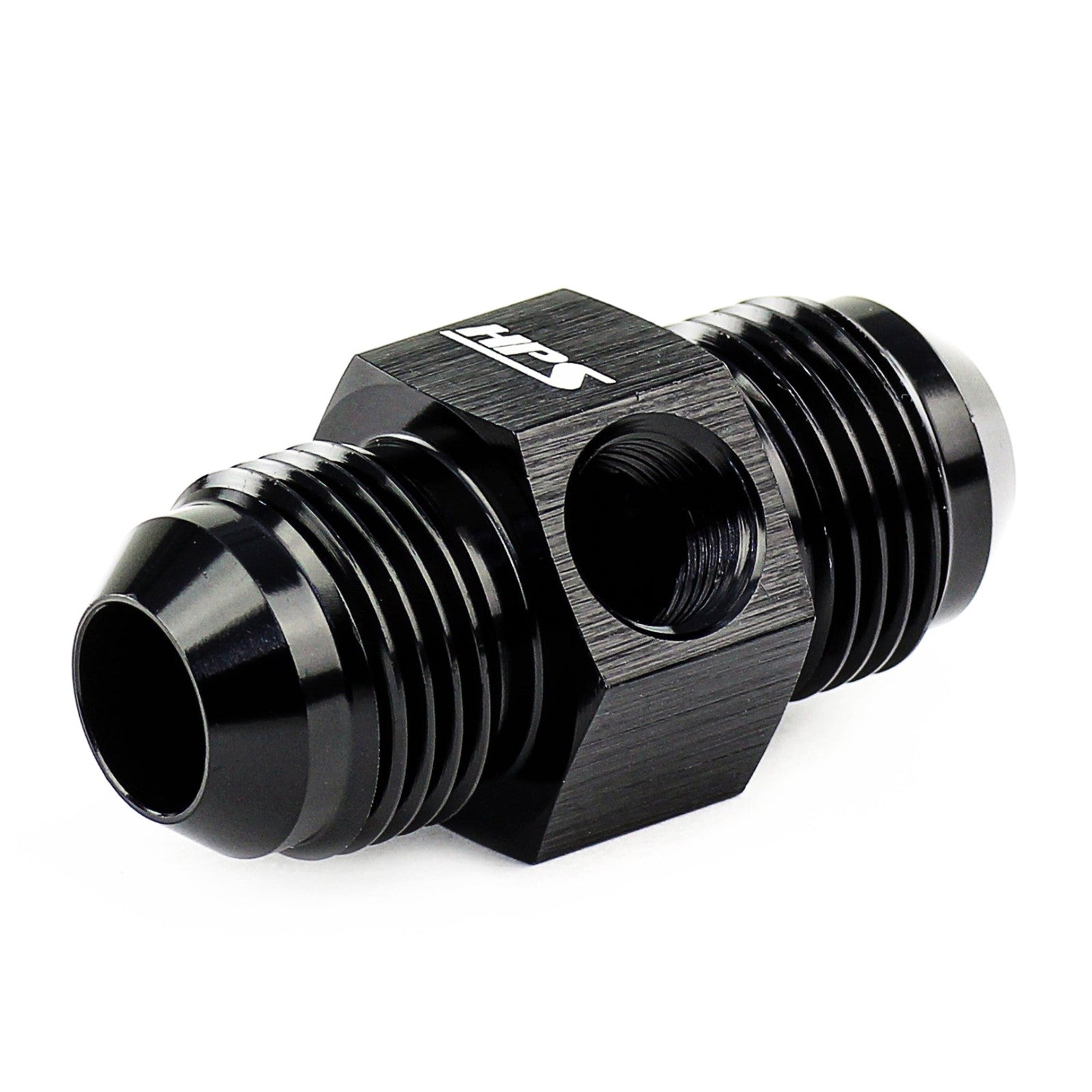 HPS AN Male to Male NPT Adapter (Side Port) Fitting [Tee] [AN -8] (Aluminum, Black)