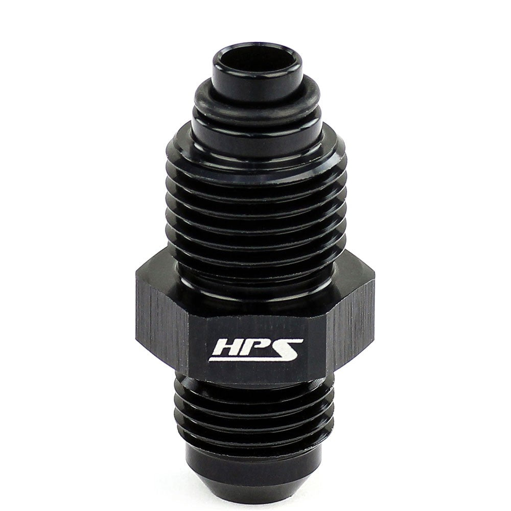 HPS AN Male to O-Ring Tip Adapter Fitting [Straight] [AN -6 to M18x1.5] (Aluminum, Black)