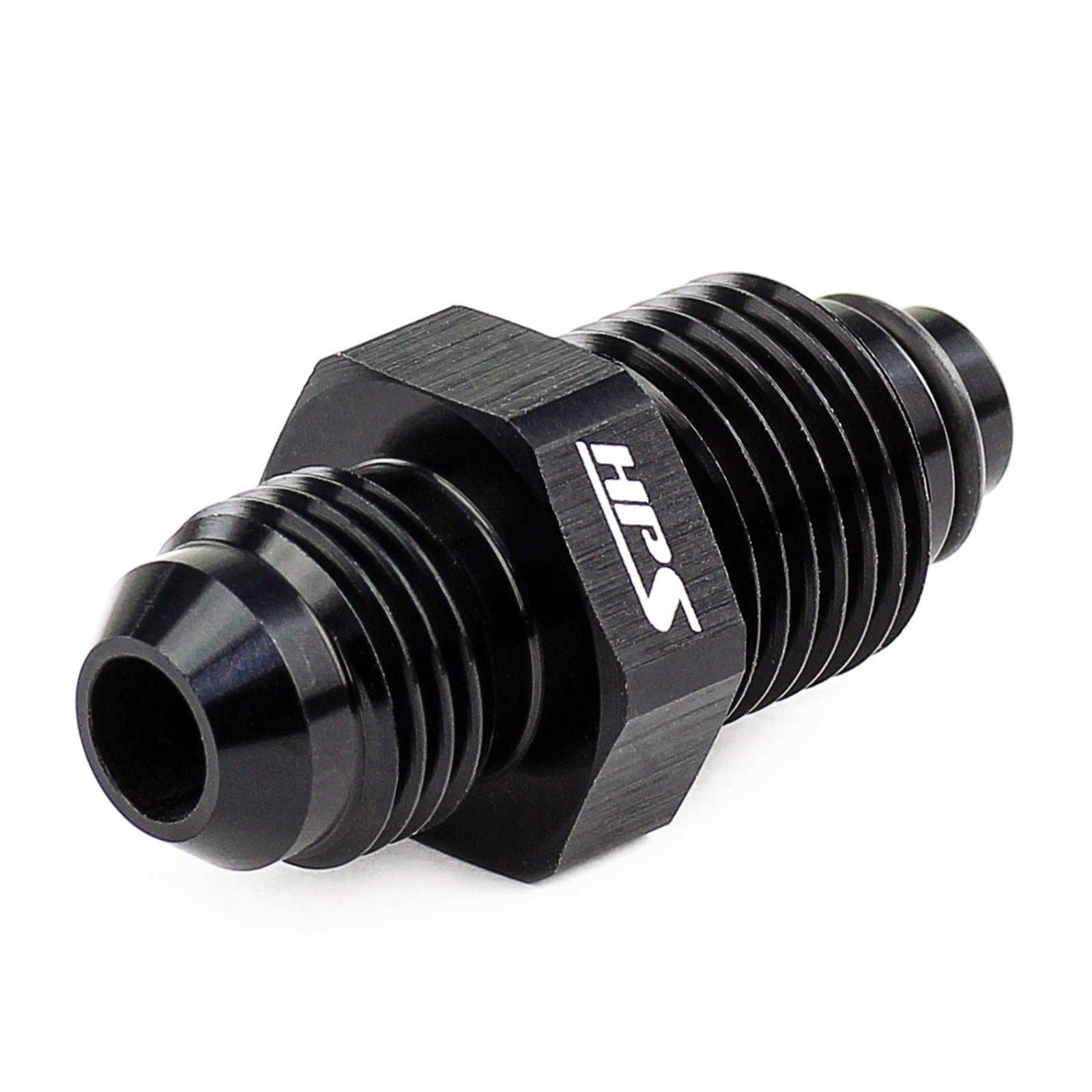 HPS AN Male to O-Ring Tip Adapter Fitting [Straight] [AN -6 to M18x1.5] (Aluminum, Black)