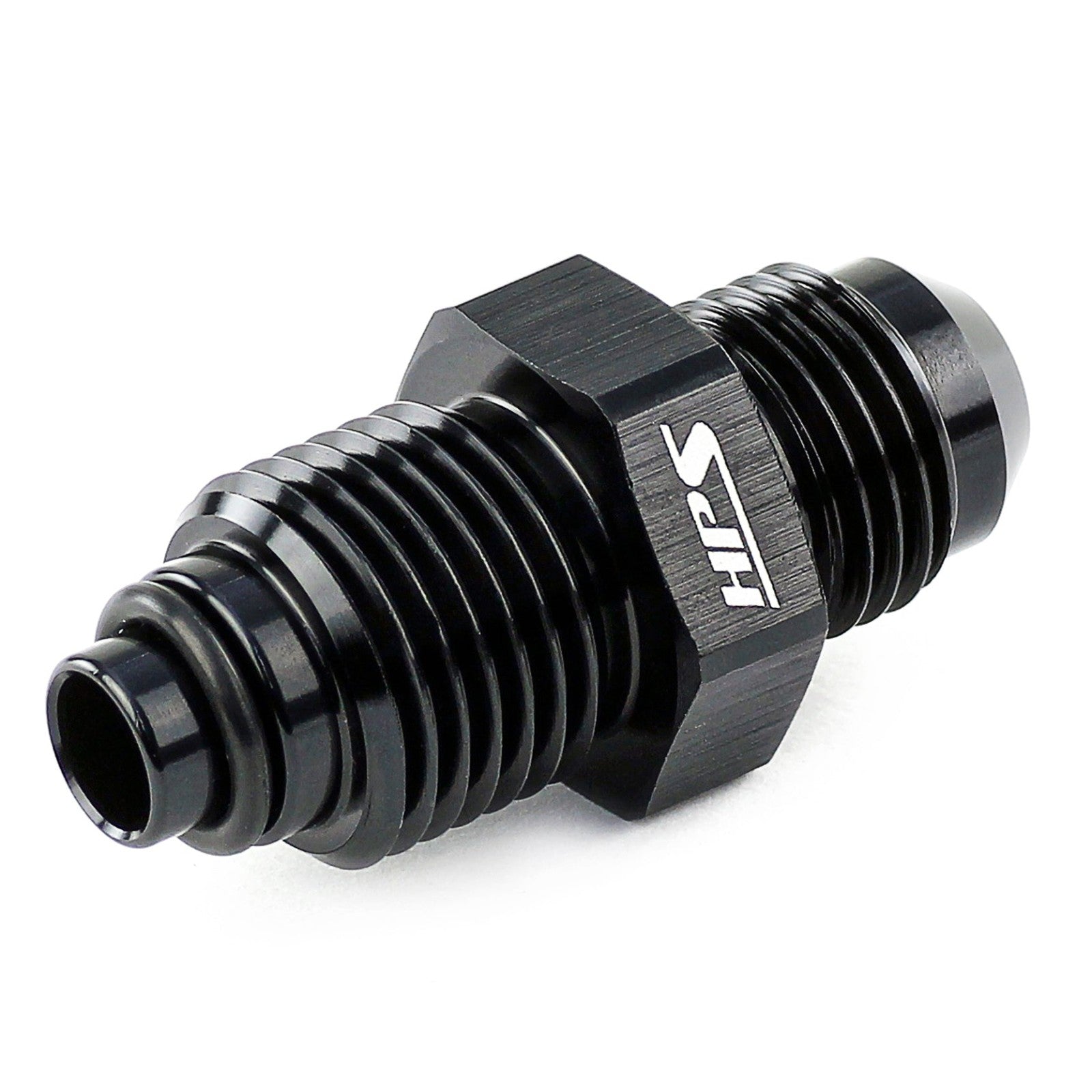 HPS AN Male to O-Ring Tip Adapter Fitting [Straight] [AN -6 to M18x1.5] (Aluminum, Black)