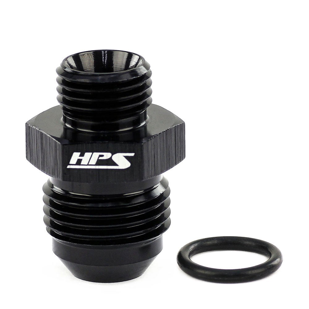 HPS AN Male to ORB Adapter Fitting [Straight] [AN -16 to -12 ORB] (Aluminum, Black)