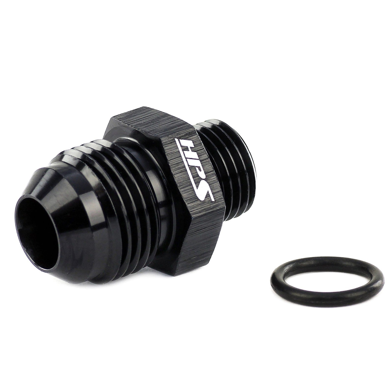 HPS AN Male to ORB Adapter Fitting [Straight] [AN -16 to -12 ORB] (Aluminum, Black)