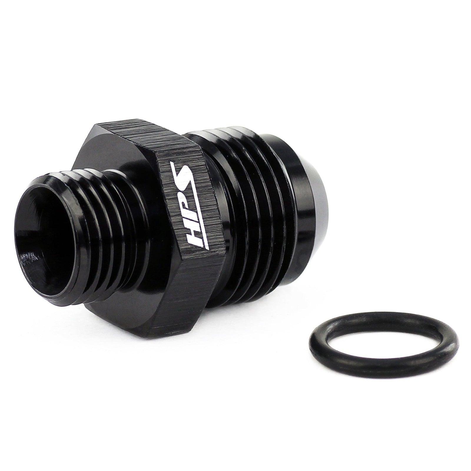 HPS AN Male to ORB Adapter Fitting [Straight] [AN -12 to -8 ORB] (Aluminum, Black)