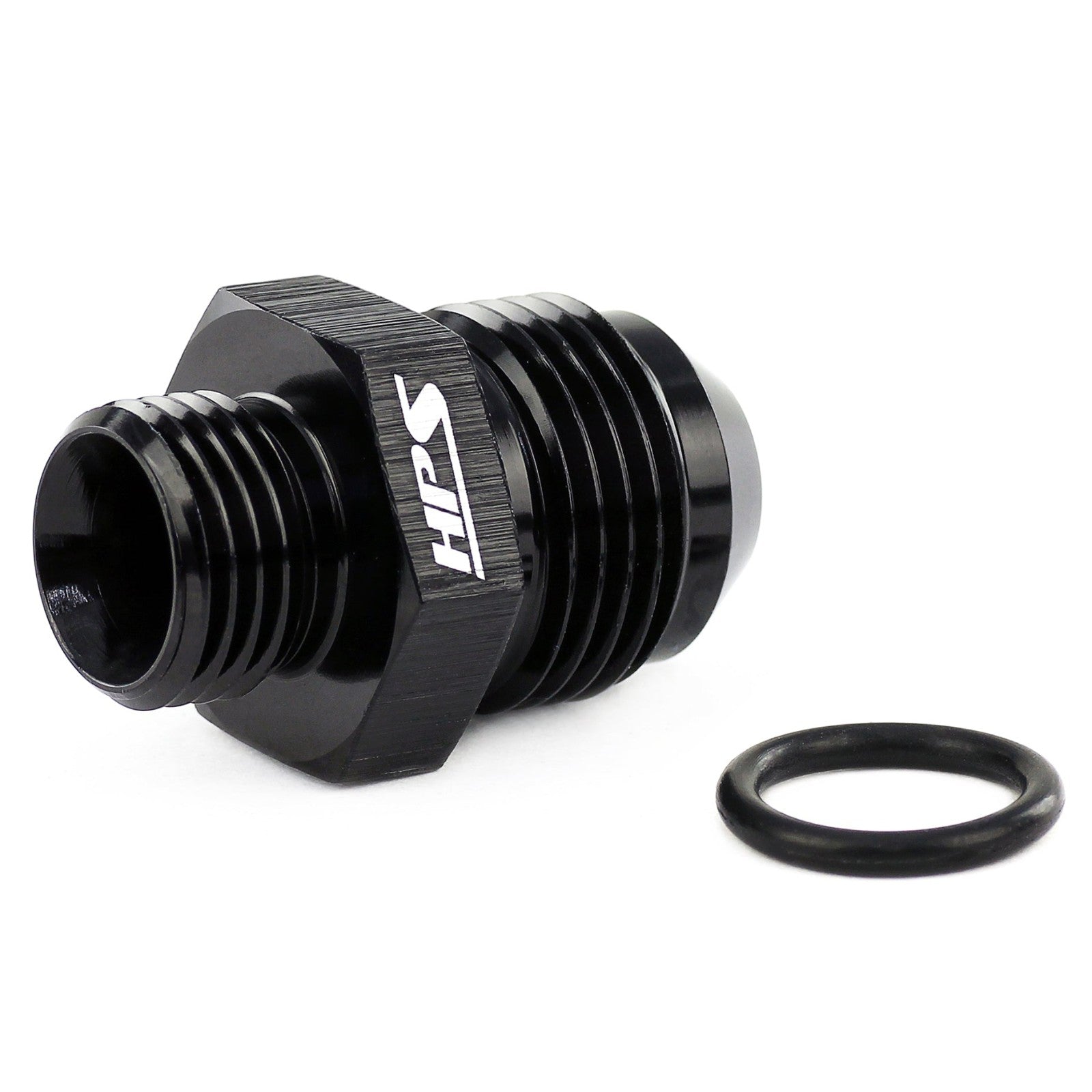 HPS AN Male to ORB Adapter Fitting [Straight] [AN -10 to -8 ORB] (Aluminum, Black)