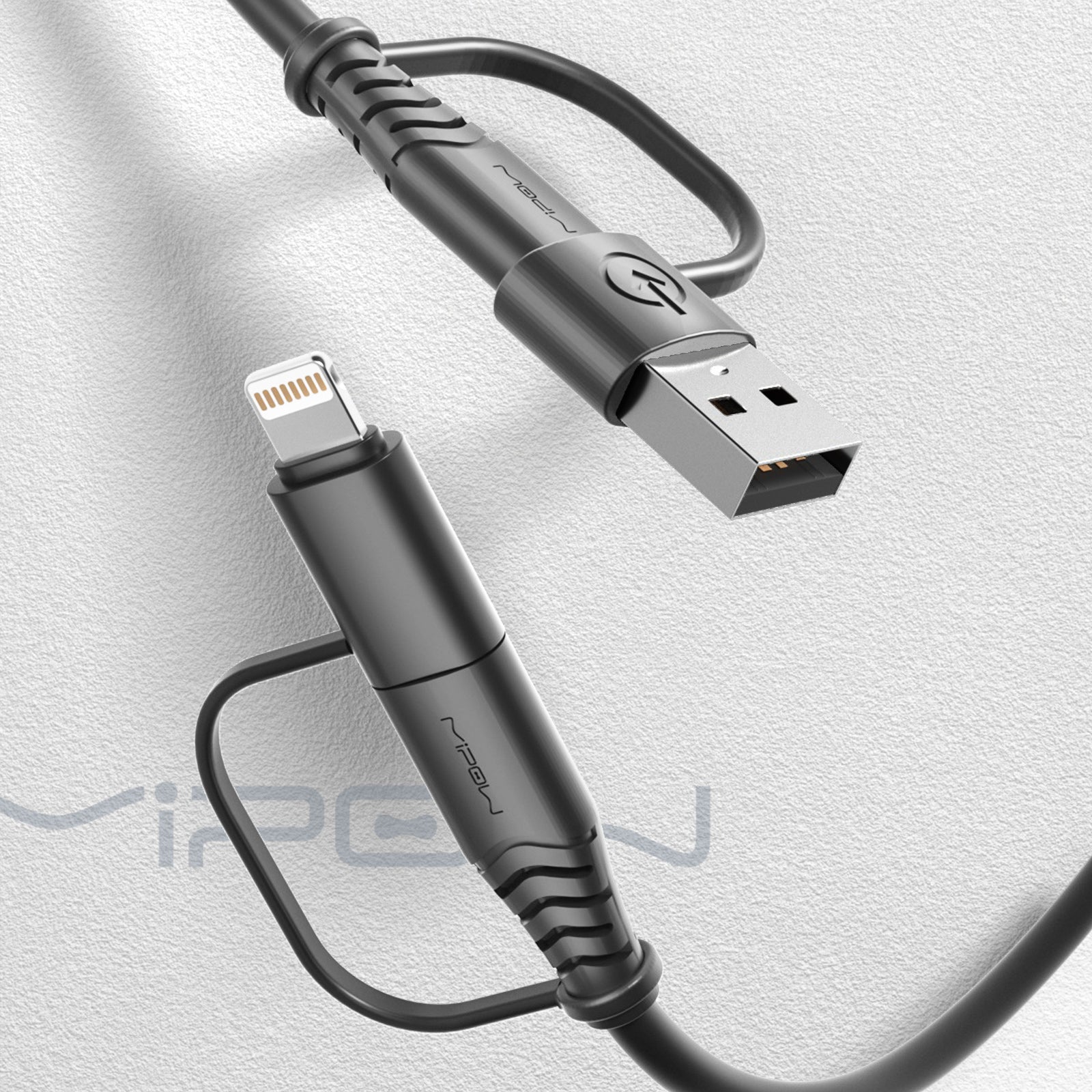 65W (USB + Type-C) to (Type-C + Apple Lightning) PD Multi Fast