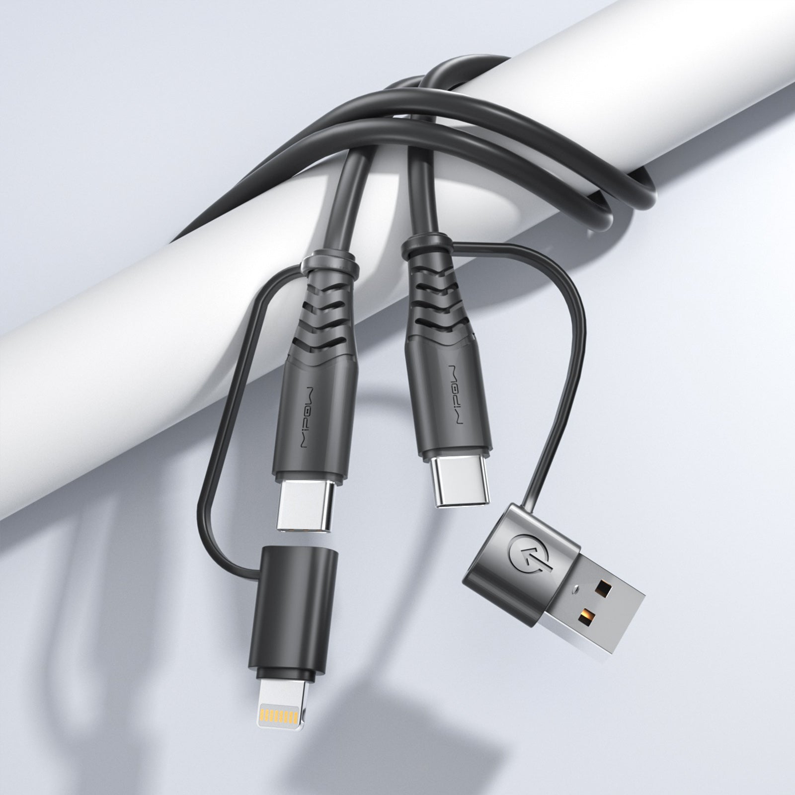 gek gemakkelijk vos 65W (USB + Type-C) to (Type-C + Apple Lightning) PD Multi Fast Charging &  Data Cable (4FT) – MIPOW