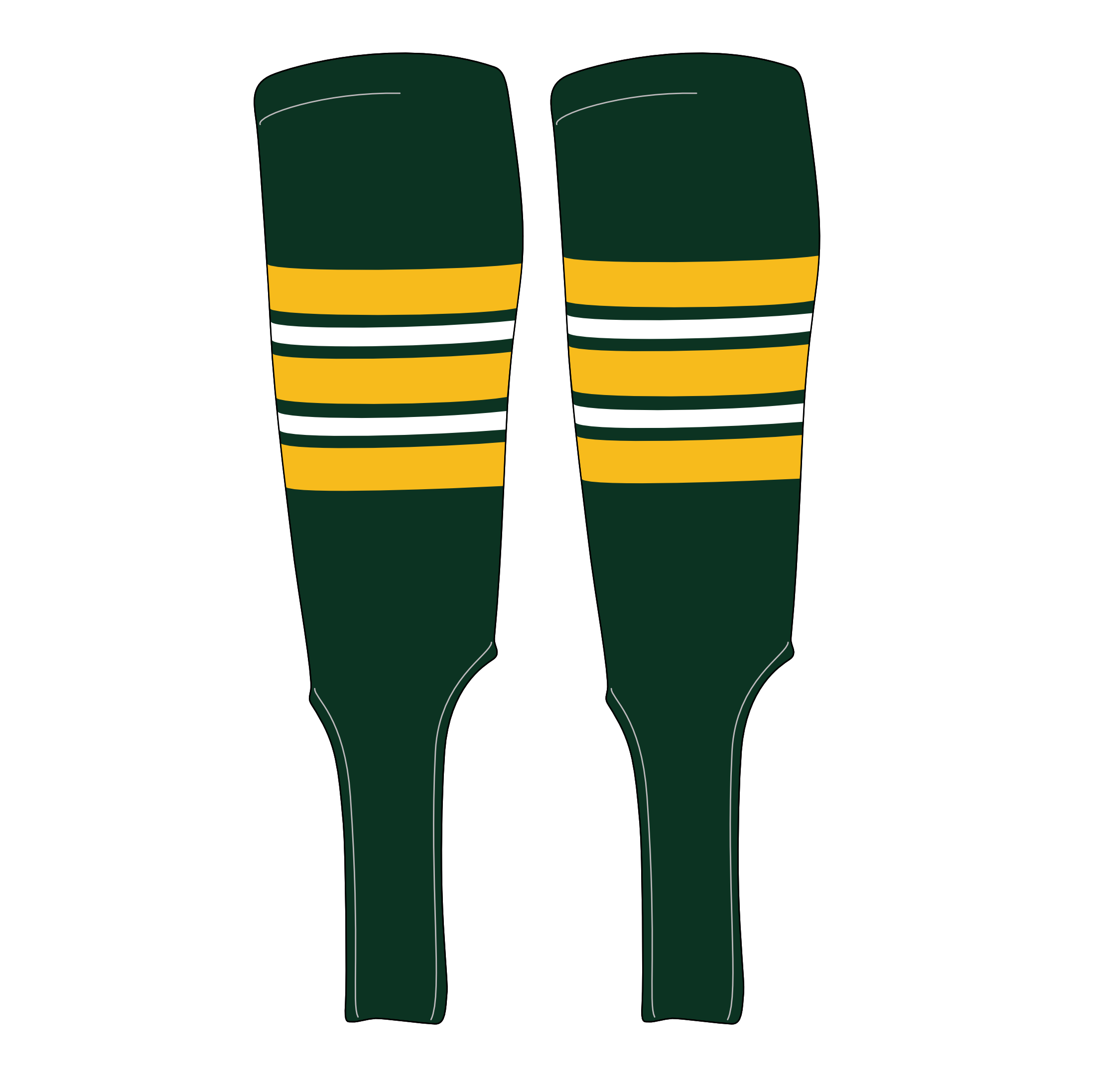 MK Socks Traditional Baseball Stirrups Pattern E-7 Forest Green, Gold, White