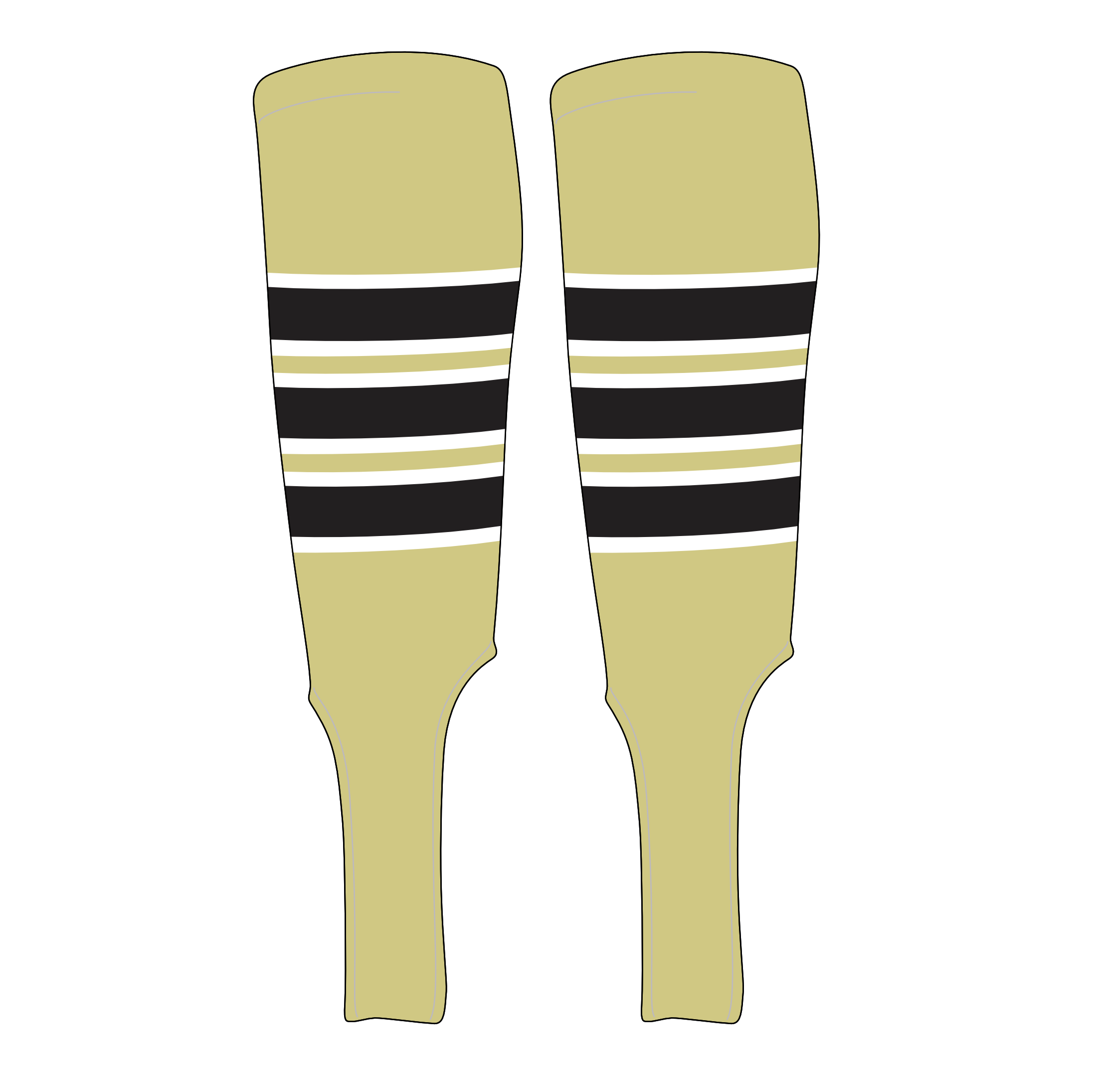 MK Socks Traditional Baseball Stirrups Pattern C-7 Vegas Gold, White, Black