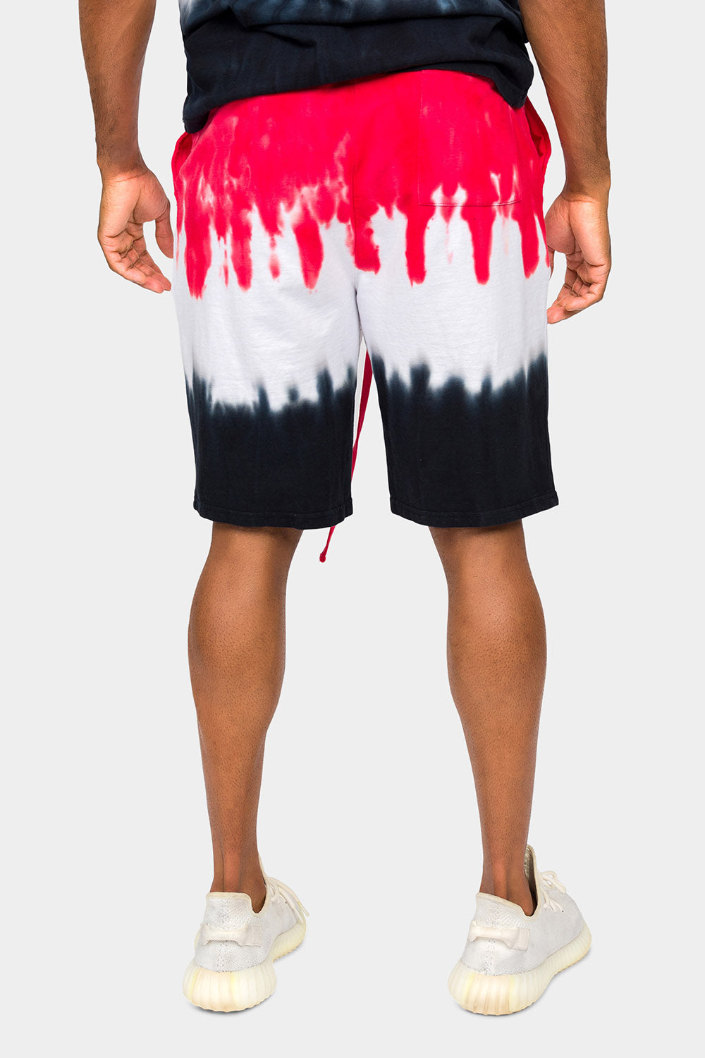 Colorblock Tie Dye Cotton Shorts