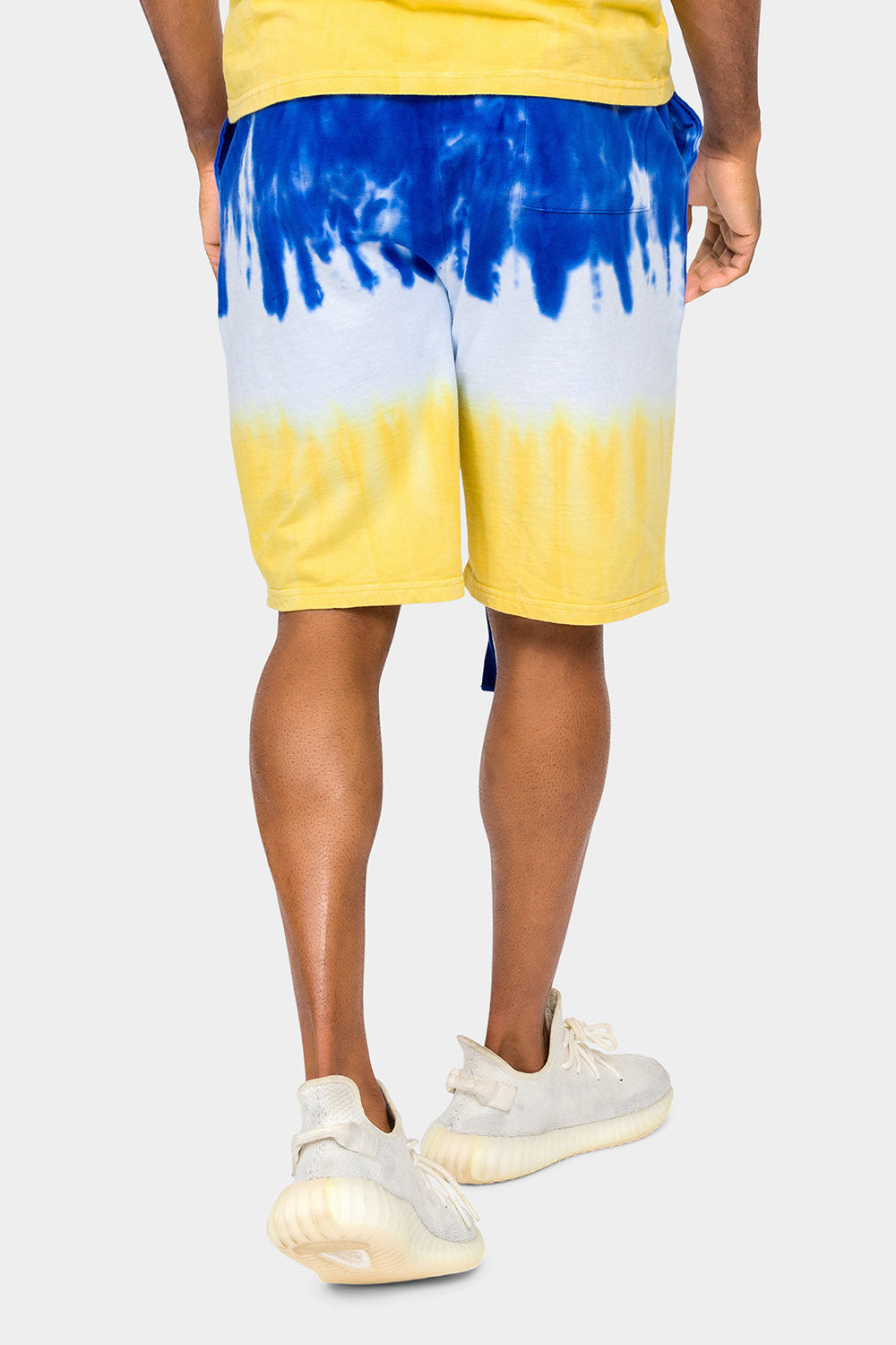 Colorblock Tie Dye Cotton Shorts