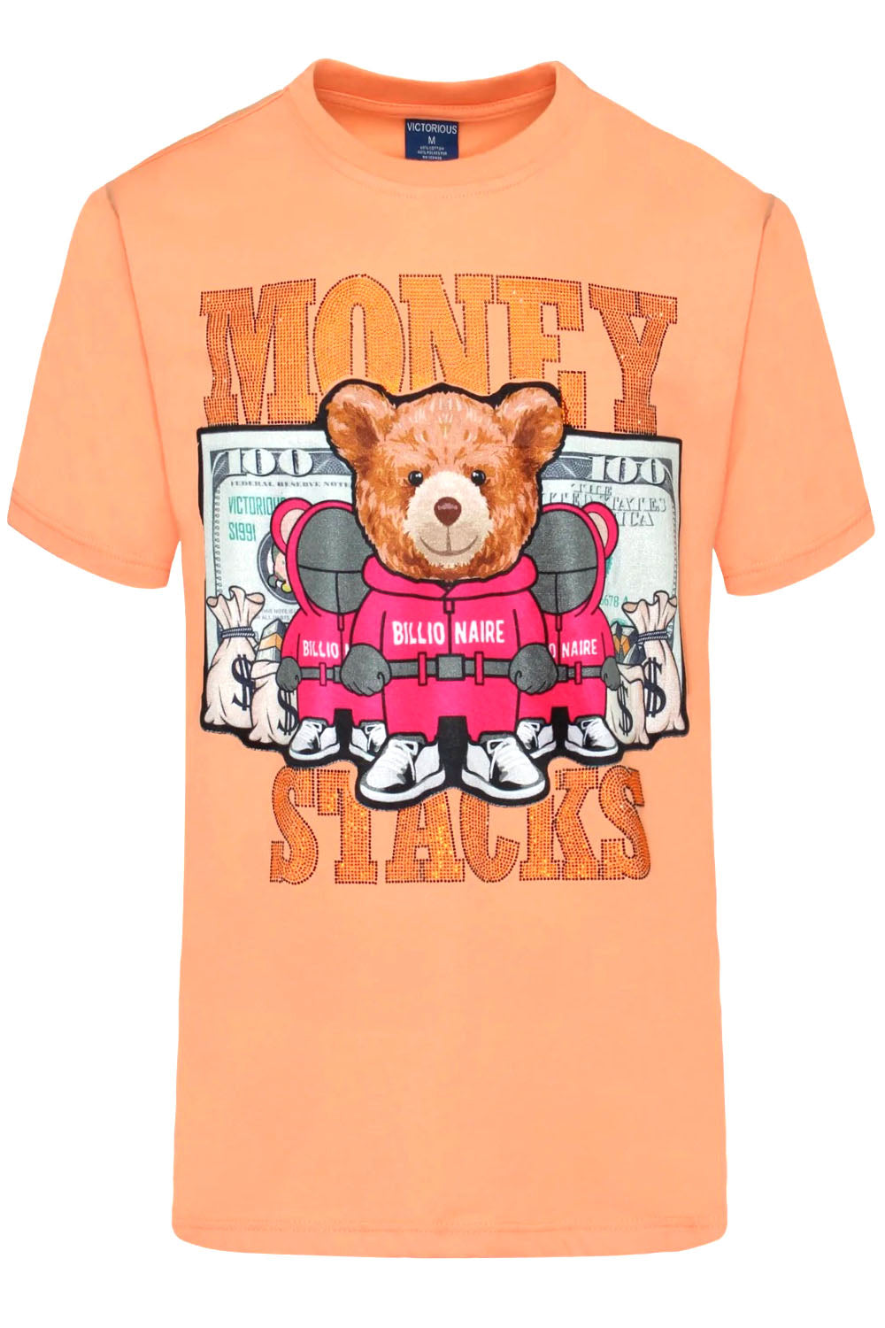 Money Stacks Crystal Embellished Bear T-Shirts