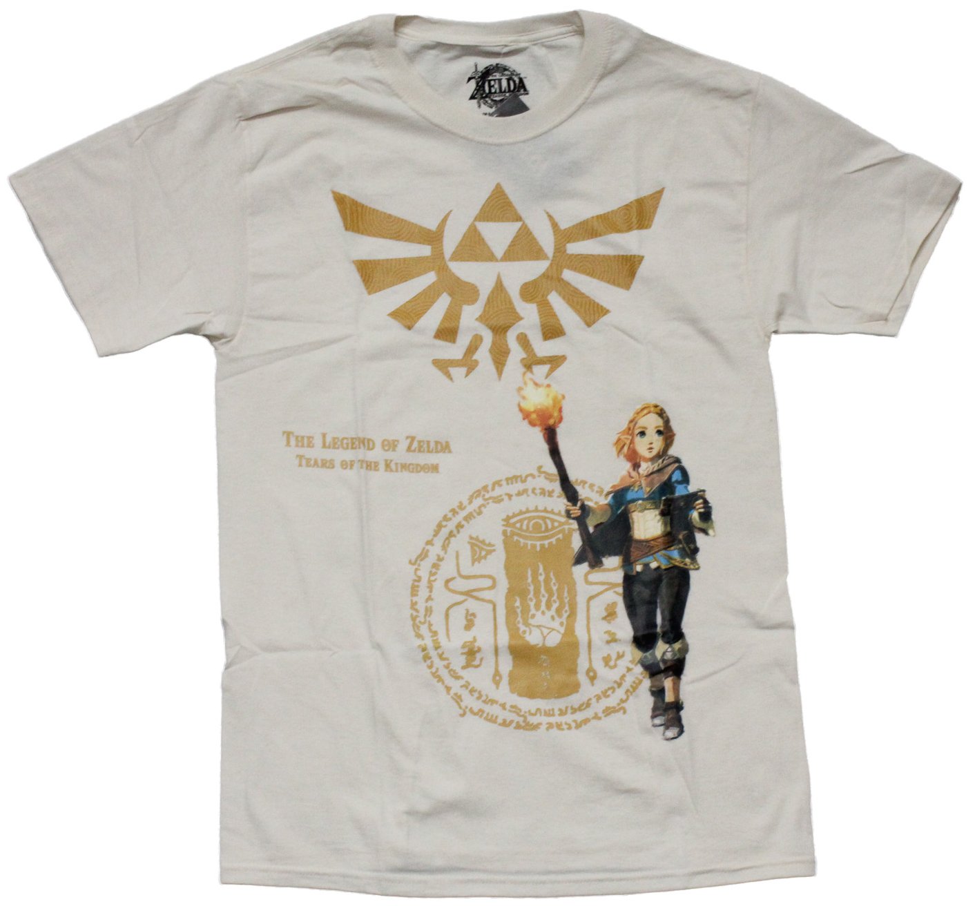 Legend of Zelda Mens T-Shirt - Tears of the Kingdom Triforce Link Torch