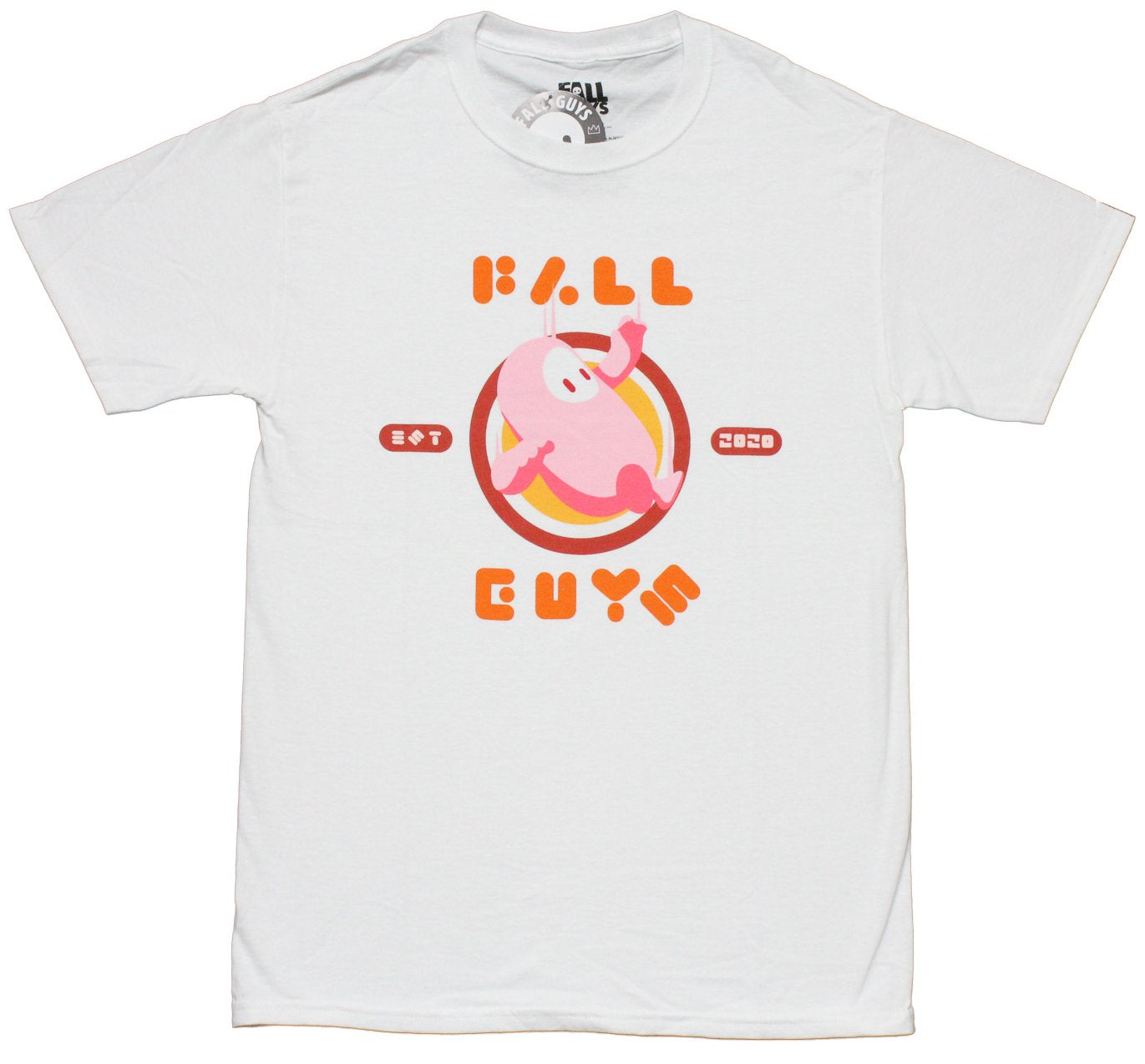 Fall Guys Mesn T-Shirt - Pink Guy Falling Circle Image