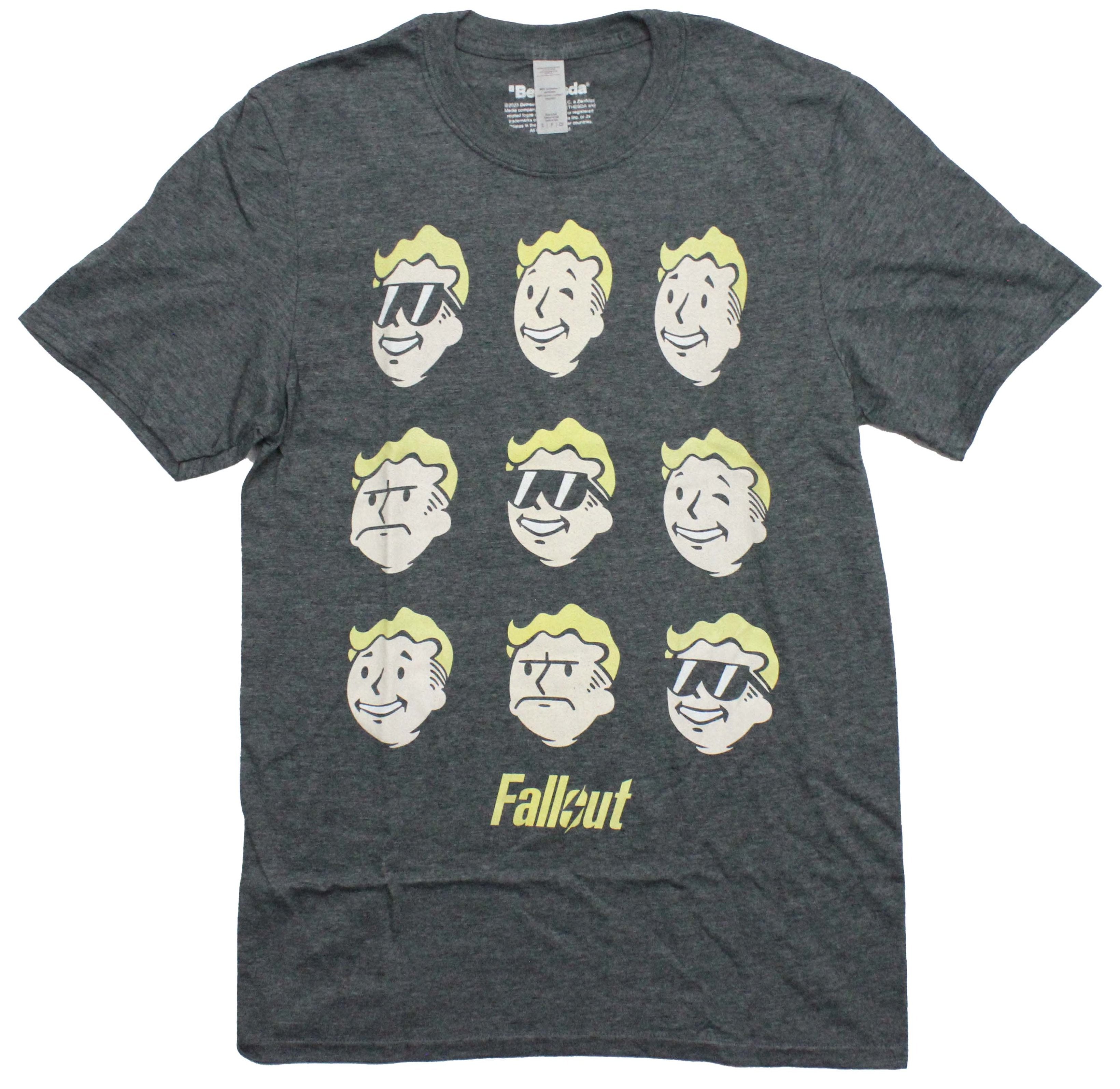 Fallout Mens T-Shirt - The Many Moods of Pip Vault Boy