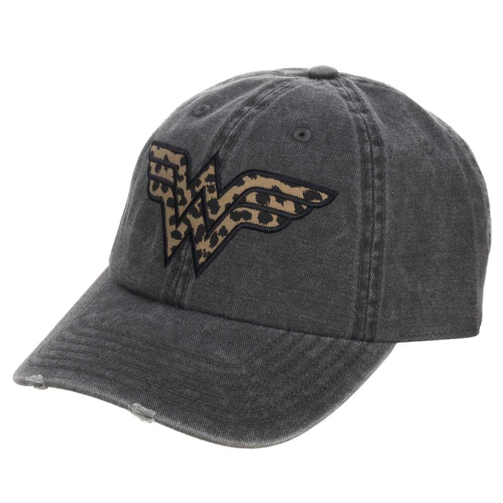 Bioworld Wonder Woman Comic Book Superhero Leopard Print Logo Dad Hat for Women