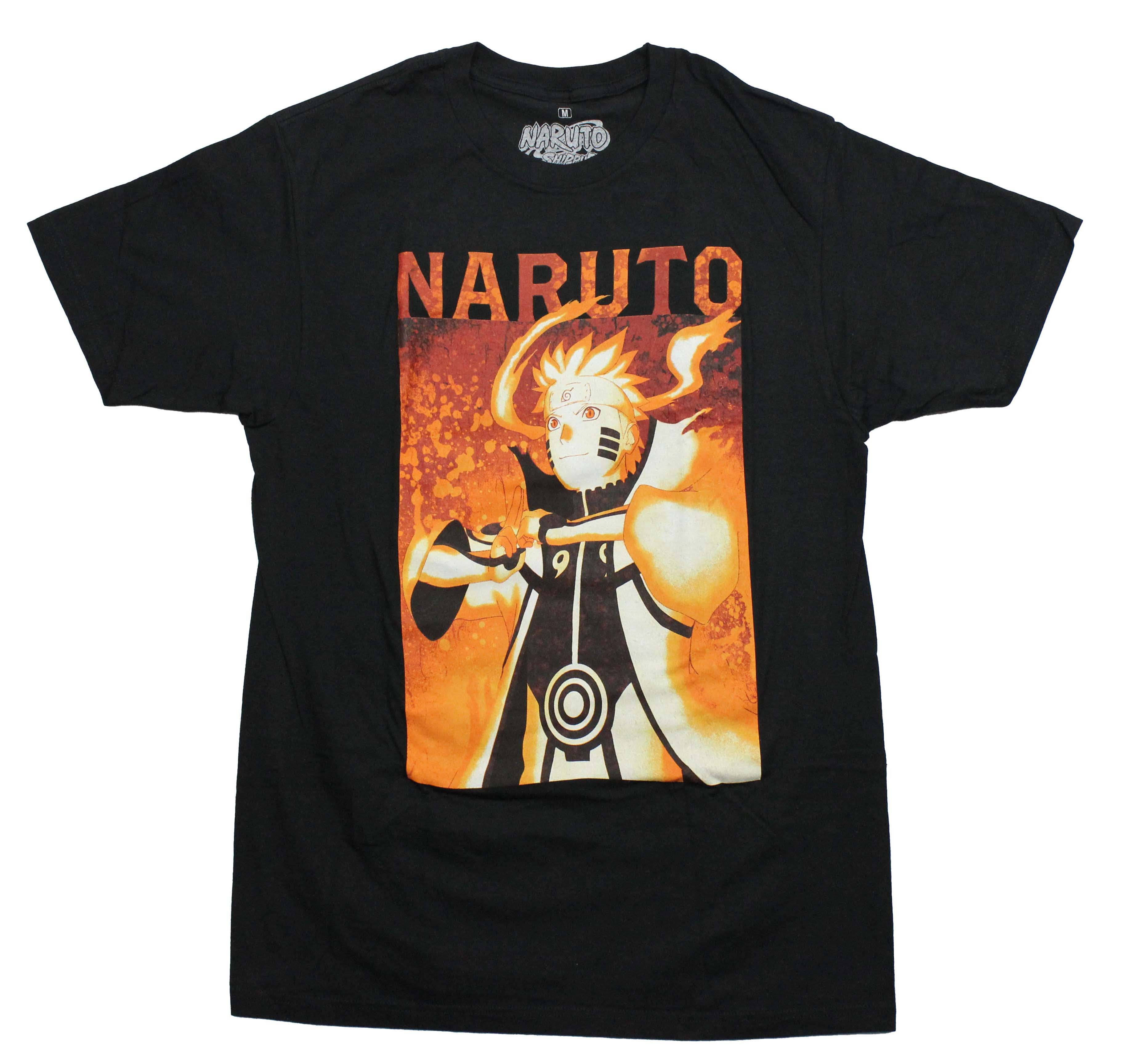Naruto Shippuden Mens T-Shirt - Golden Naruto Doing Shadow Clone Sign