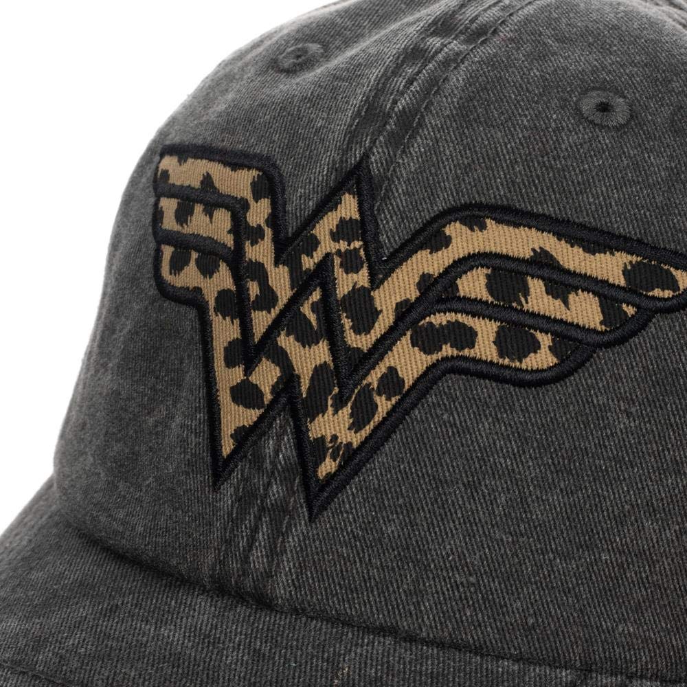 Bioworld Wonder Woman Comic Book Superhero Leopard Print Logo Dad Hat for Women