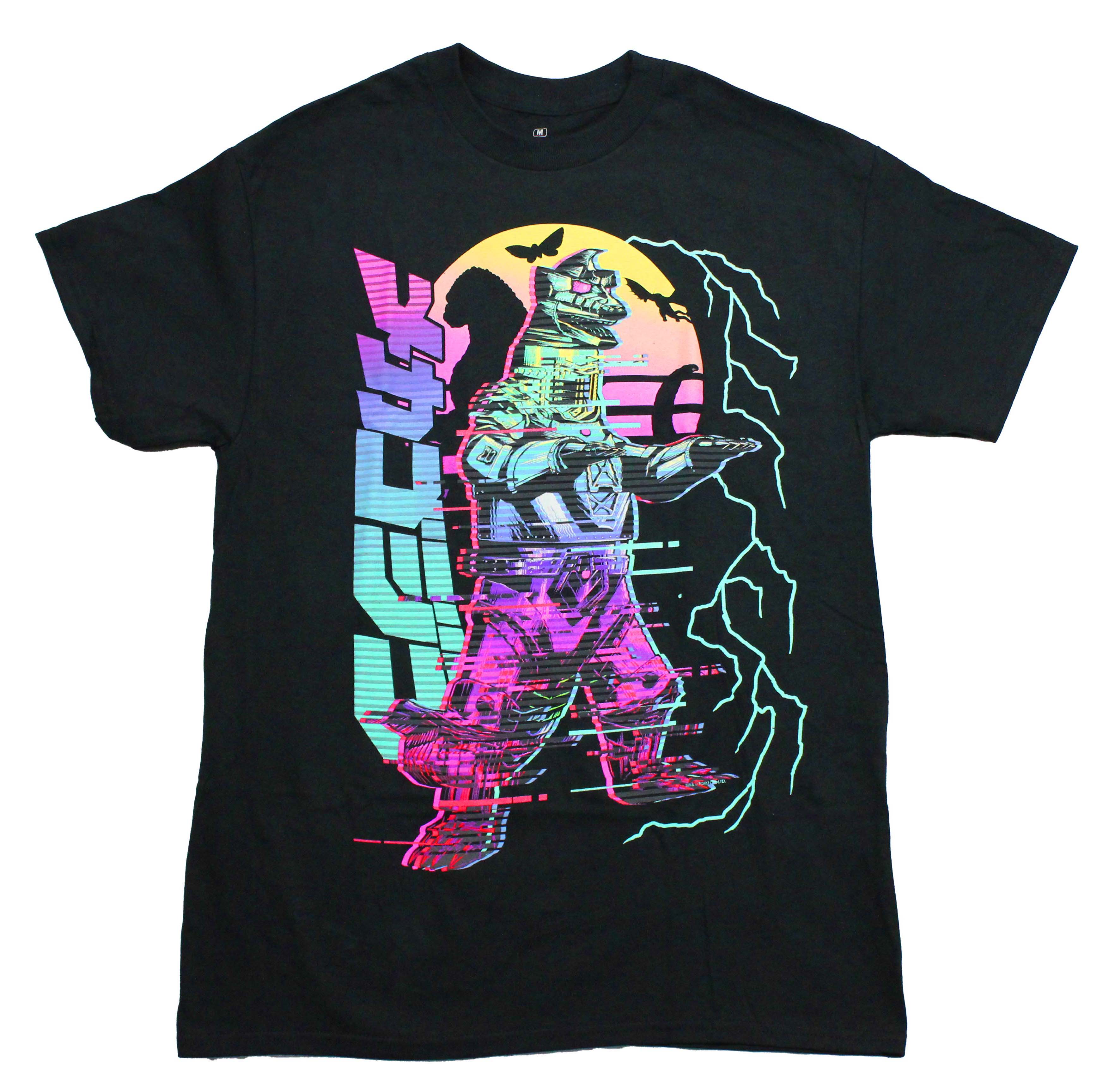 Godzilla MechaGodzilla Mens T-Shirt - Godzilla: Mechagodzilla Neon Vaporwave