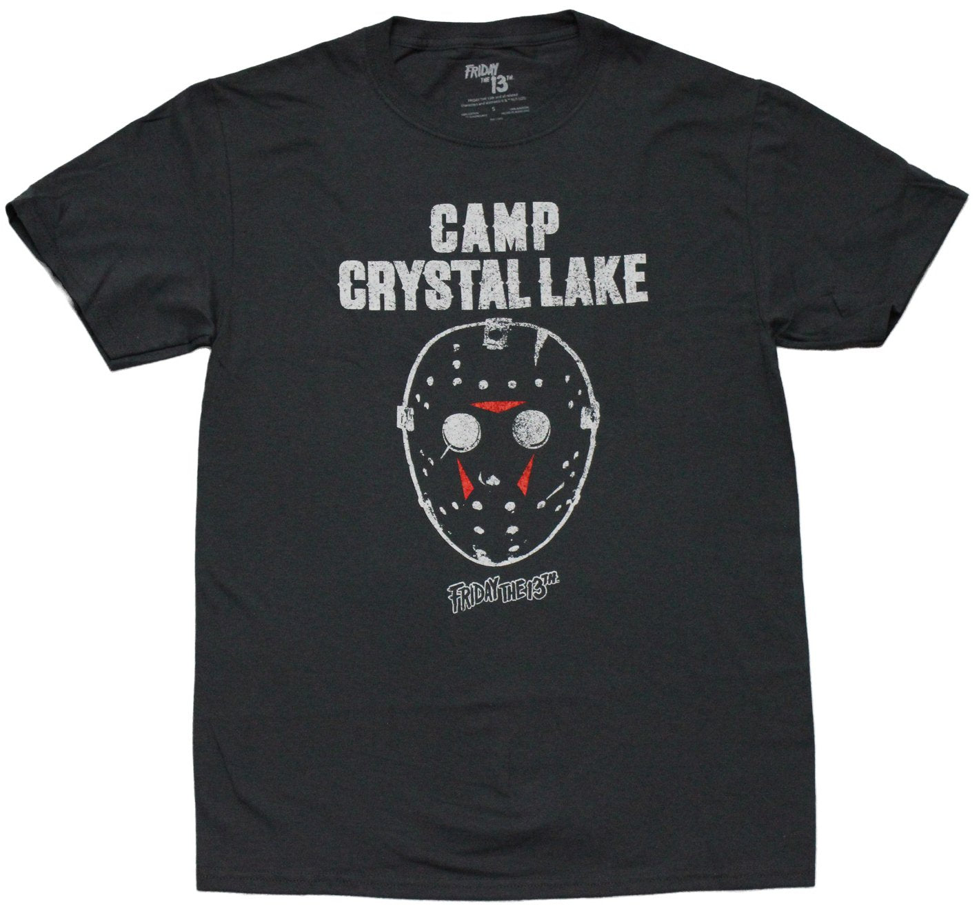 Friday the 13th Mens T-Shirt - Camp Krystal Lake Name over Mask