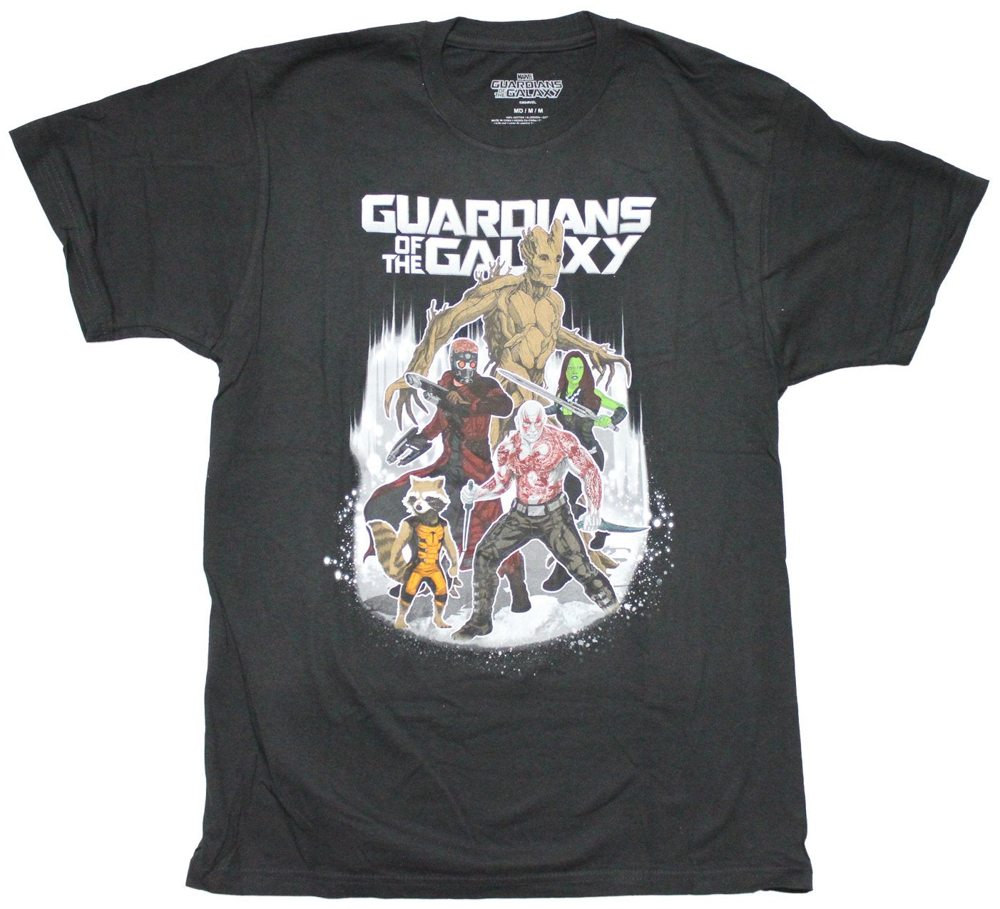 Guardians of the Galaxy Mens T-Shirt - Cast Moon Under Name